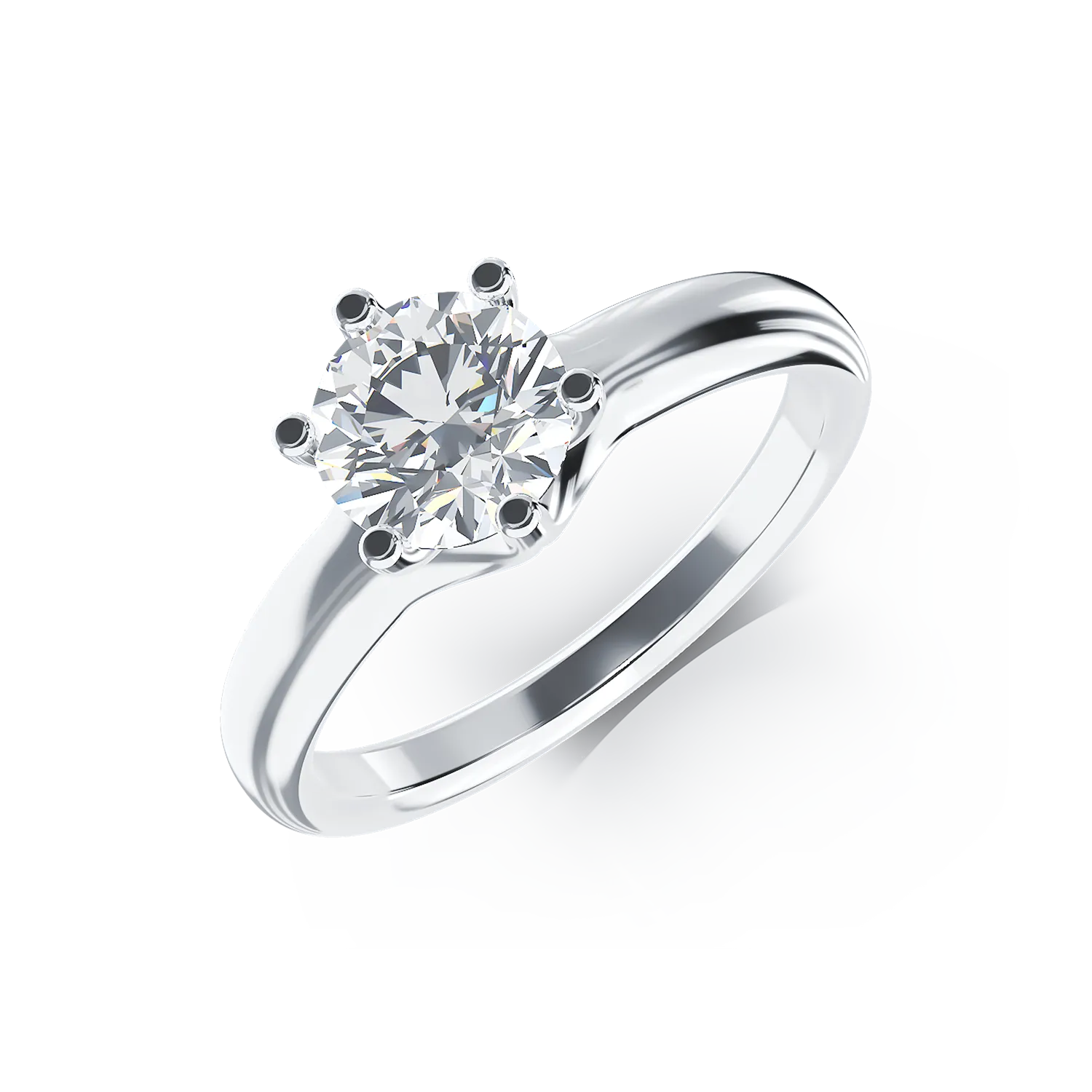 Eljegyzési gyűrű 18K-os fehér aranyból egy 1ct solitaire gyémánttal