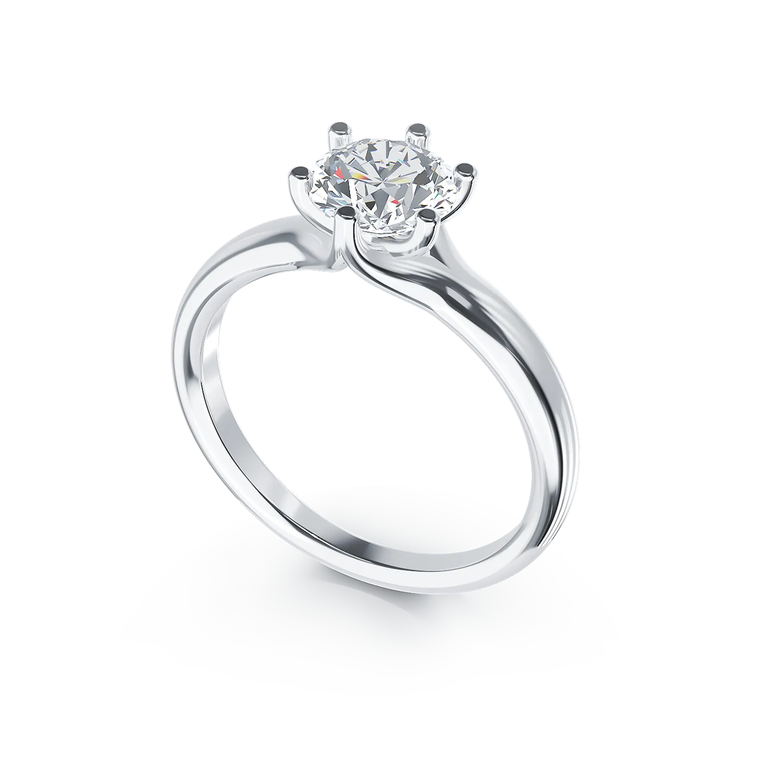 Pierścionek zaręczynowy z 18K białego złota i diament solitaire 1kr