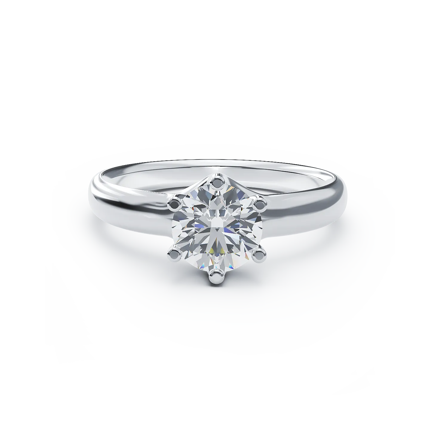 Годежен пръстен от бяло злато 18К с диамант 1гкт