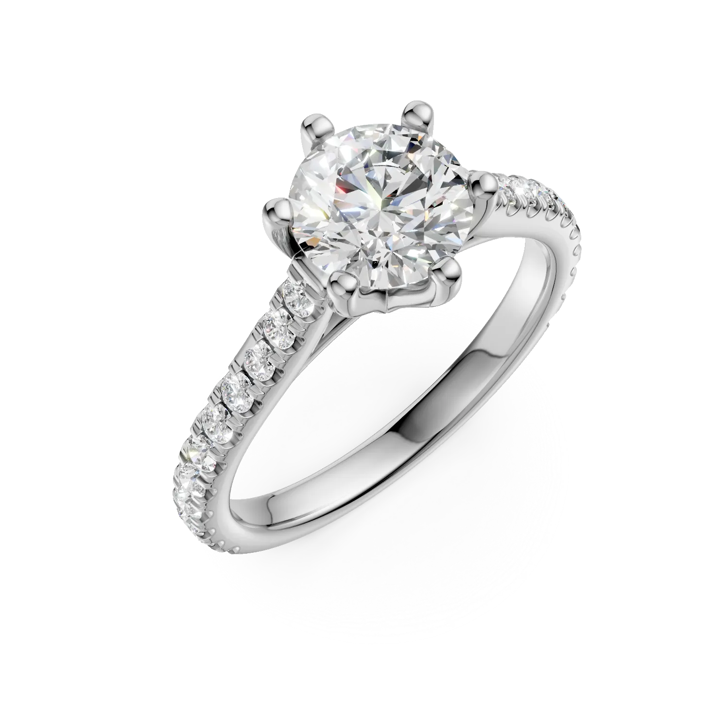 Inel de logodna din aur alb de 18K cu diamant de 1.31ct si diamante de 0.307ct-118445