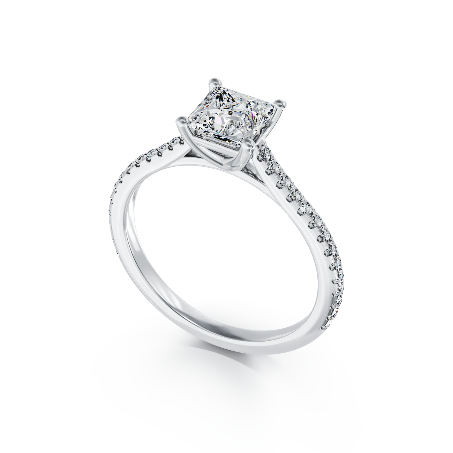 Platinum eljegyzési gyűrű 1ct gyémánt és gyémánt 0,254ct