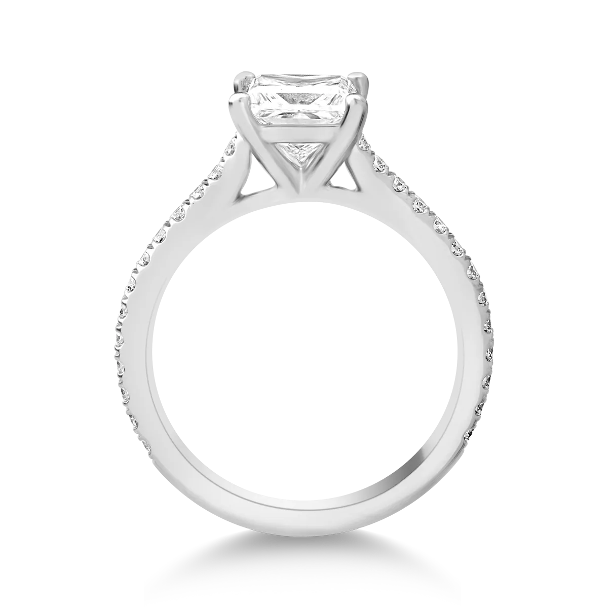 Pierścionek zaręczynowy z platyny, diament 1.51kr i diamenty 0.33kr