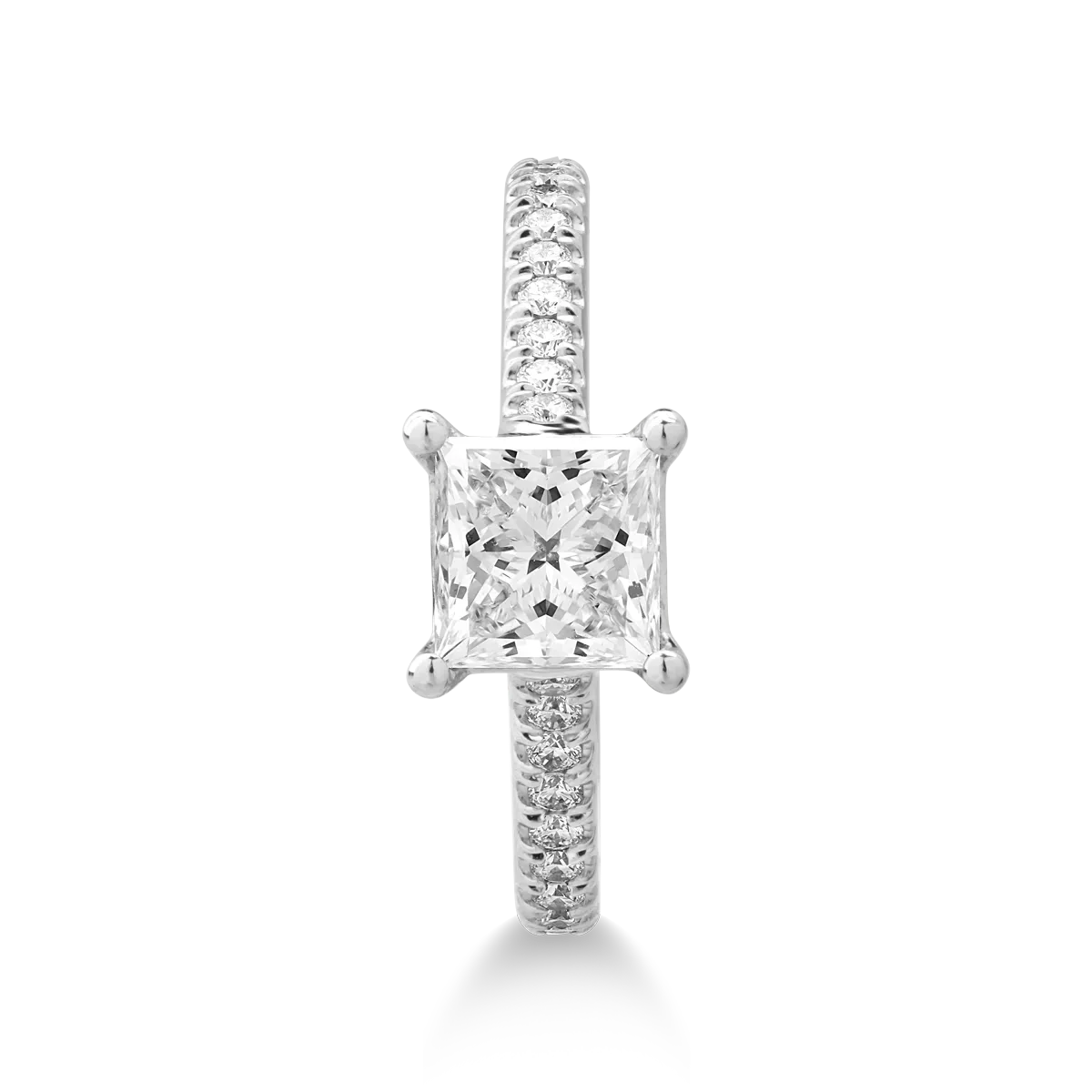 Годежен пръстен от платина с диамант 1.51гкт u диаманти 0.33гкт