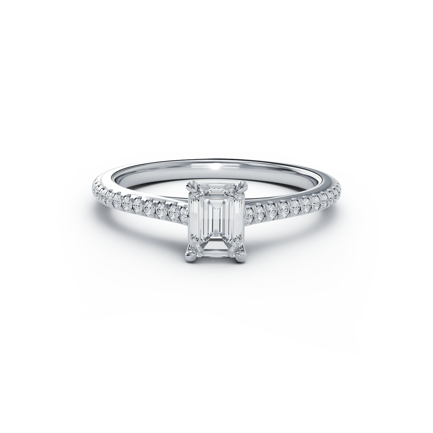 Diamond platinum engagement ring with 0.6ct diamond and 0.185ct diamonds