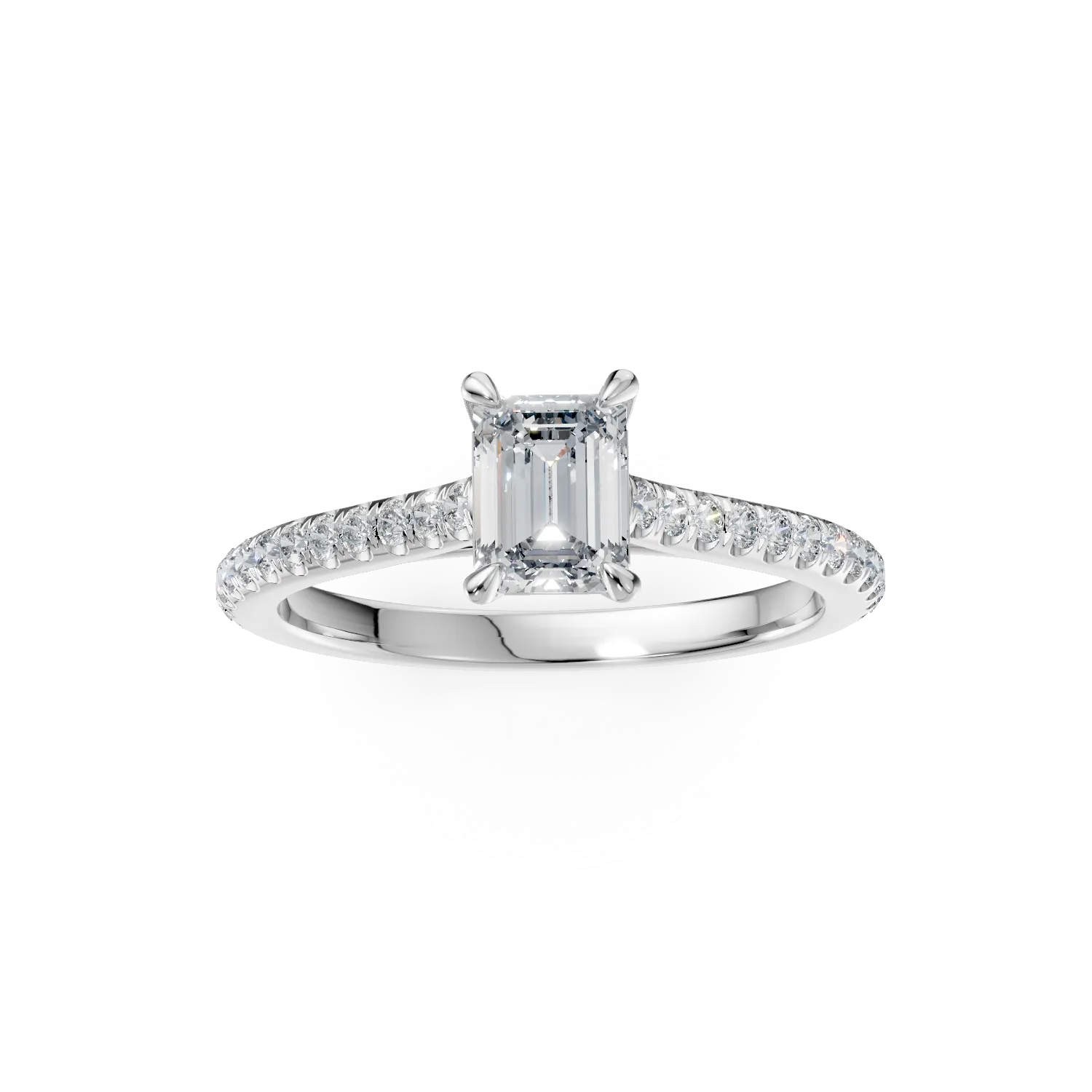 Diamond platinum engagement ring with 0.6ct diamond and 0.185ct diamonds