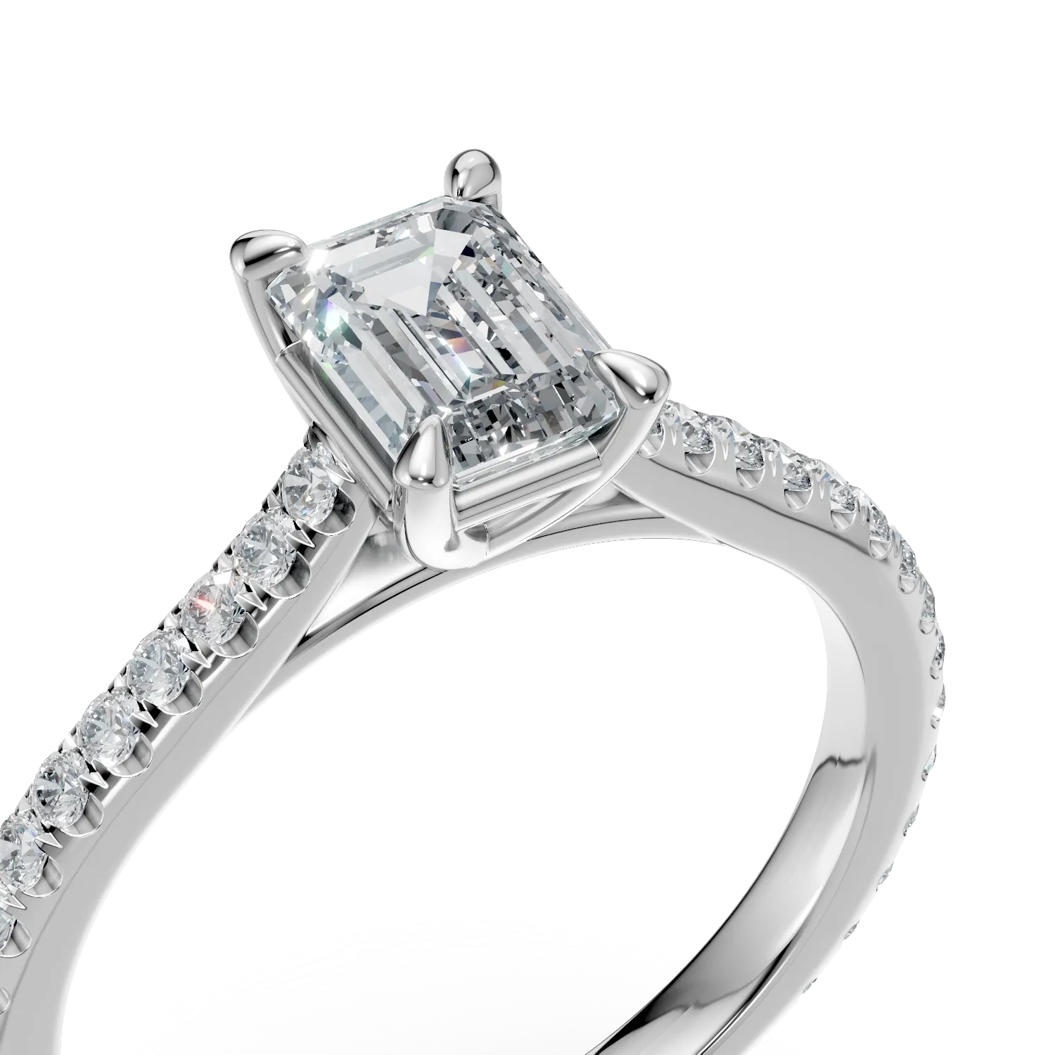 Diamond platinum engagement ring with 0.6ct diamond and 0.185ct diamonds