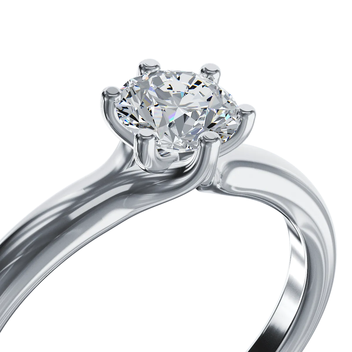 Pierścionek zaręczynowy z platyny i diament solitaire 0.6kr