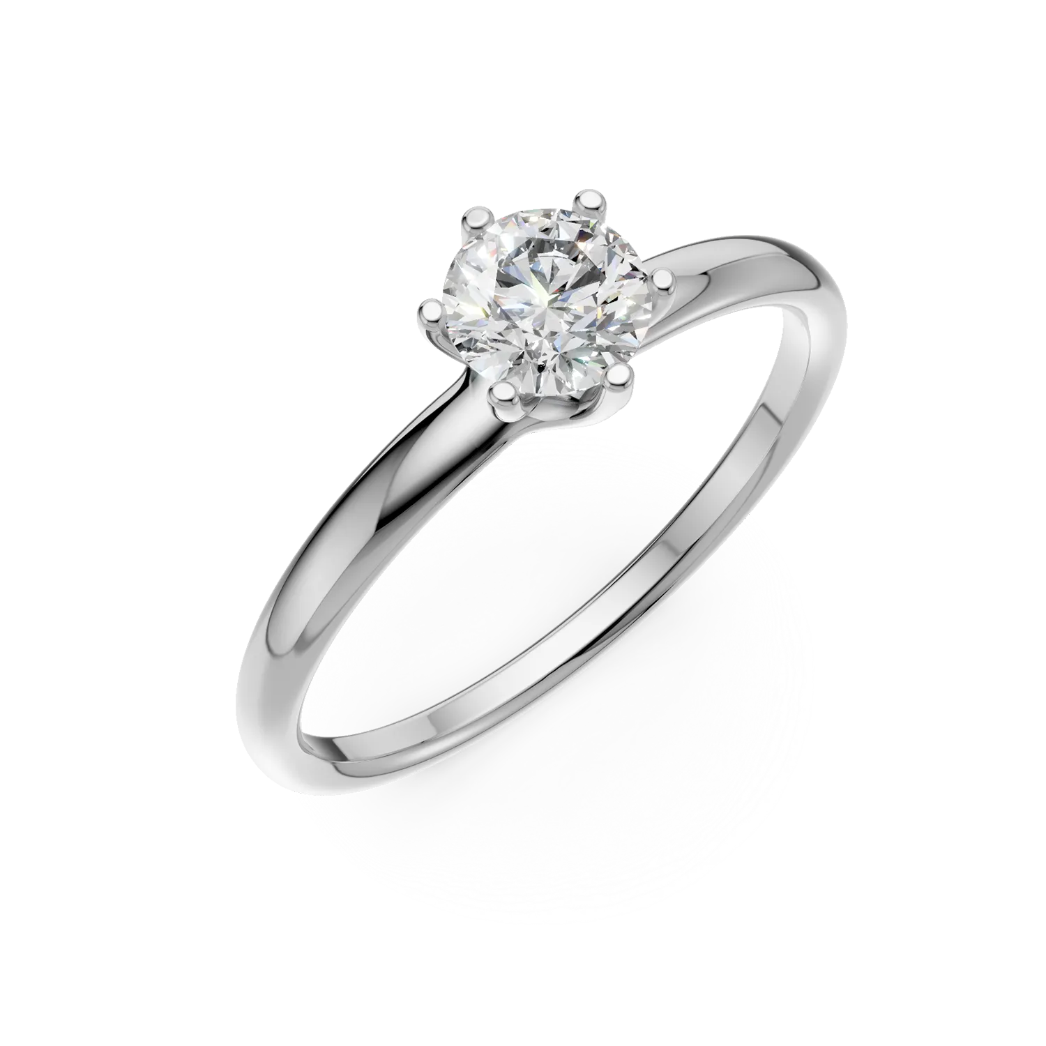 Inel de logodna din platina cu un diamant solitaire de 0.6ct