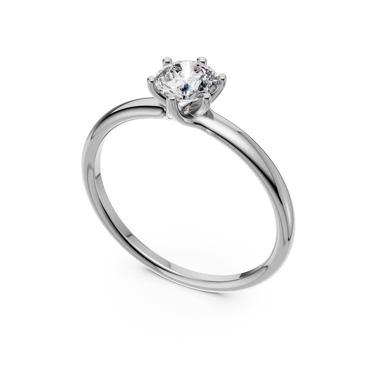 Платинен годежен пръстен с диамант пасианс 0.6ct