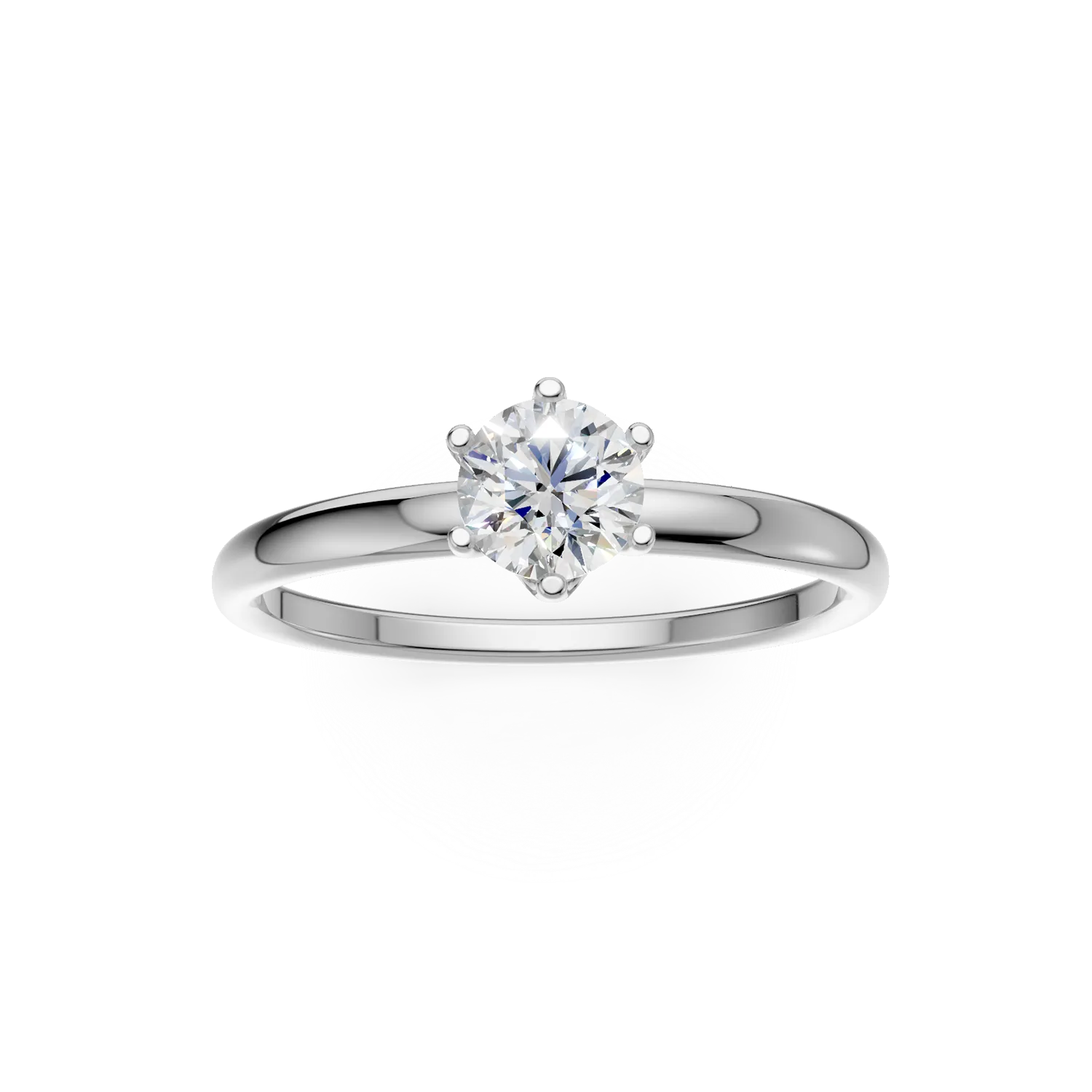 Платинен годежен пръстен с диамант пасианс 0.6ct