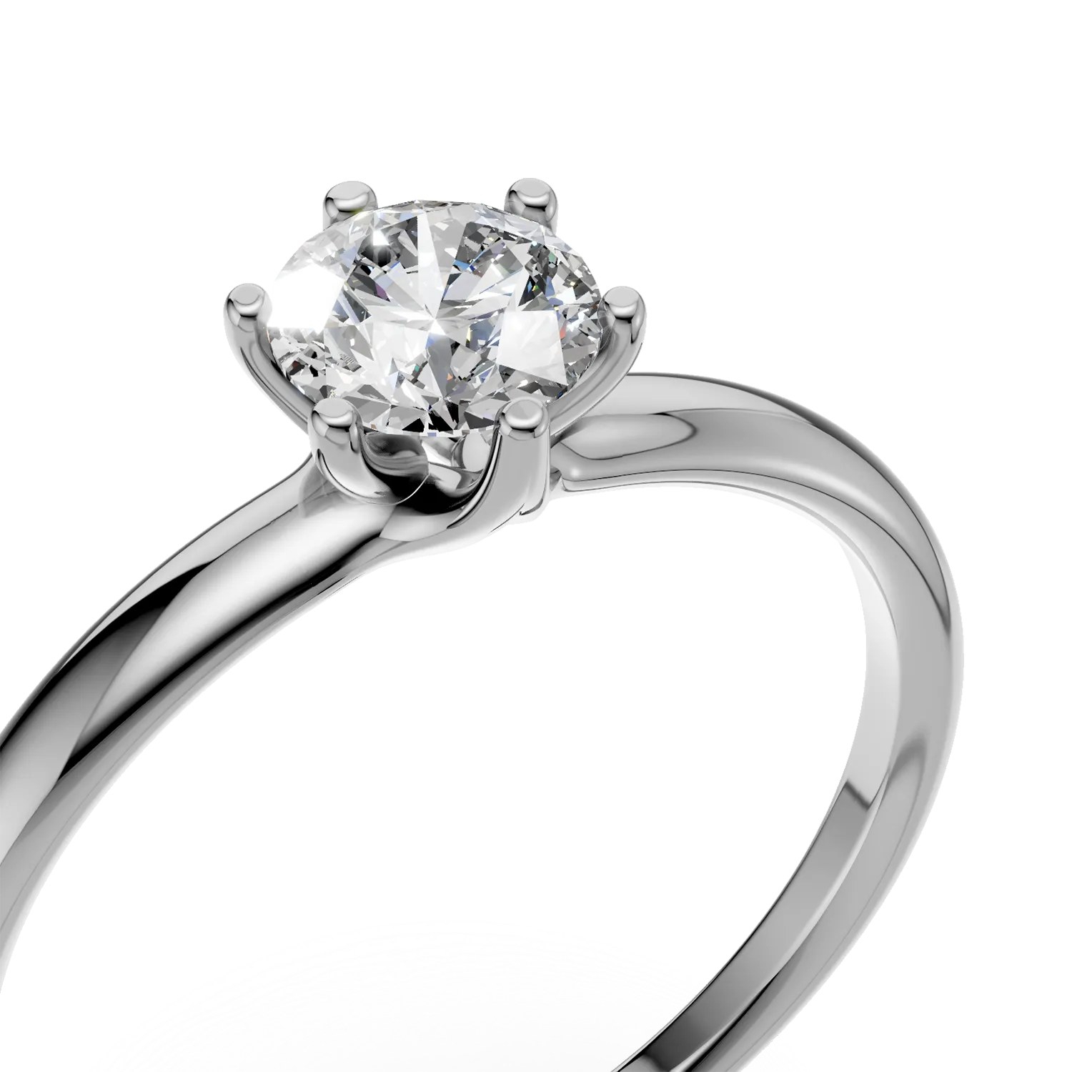 Платинен годежен пръстен с диамант пасианс 0.6ct