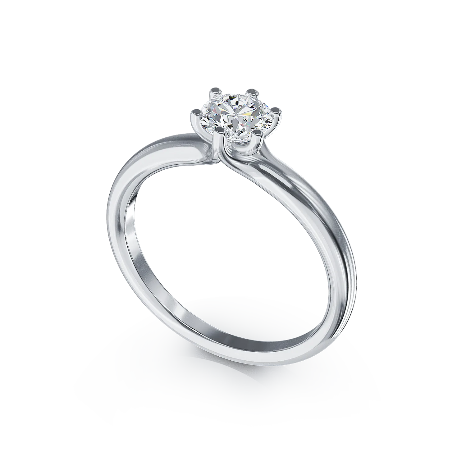 Платинен годежен пръстен с диамант пасианс 0.61ct