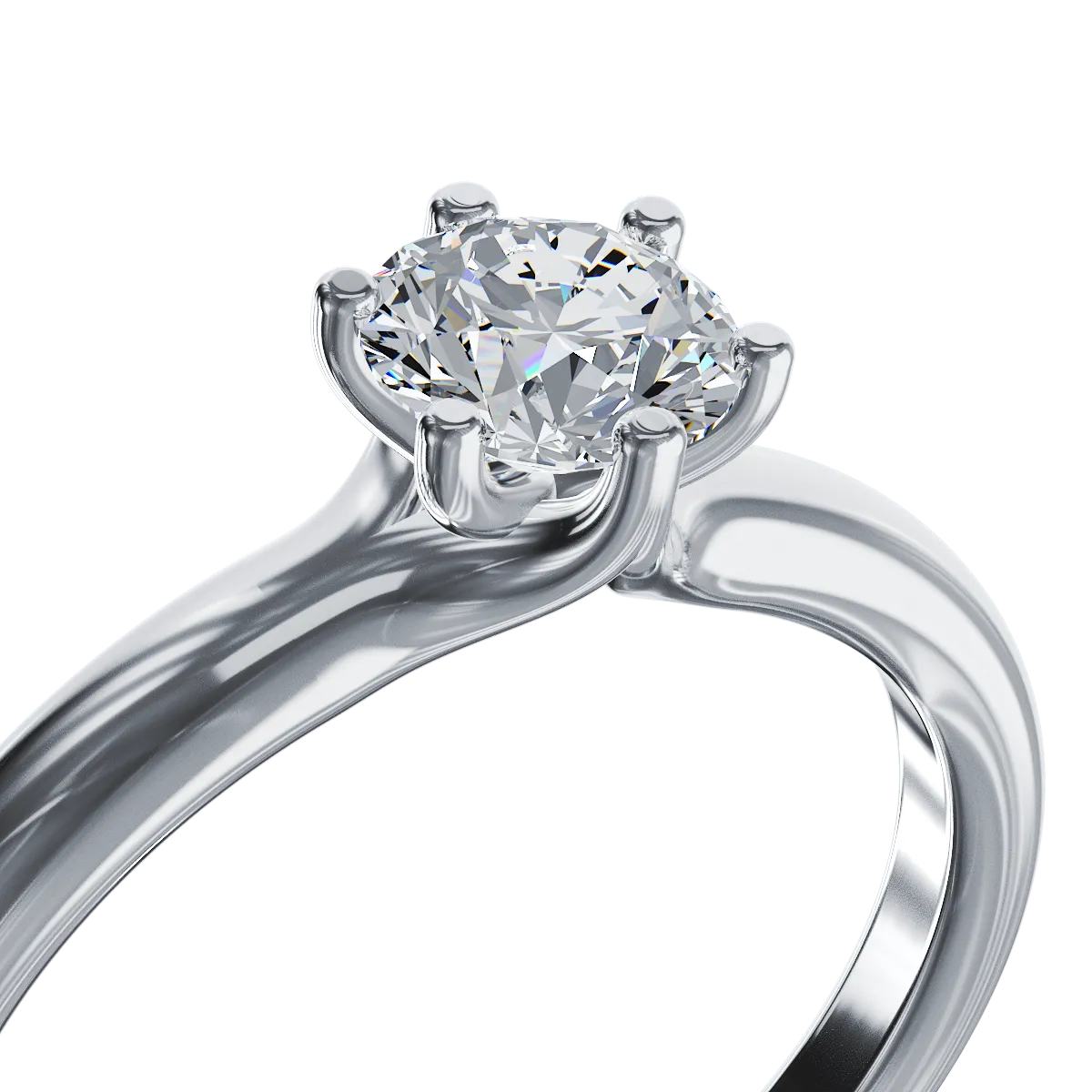 Platinum engagement ring with a 0.61ct solitaire diamond