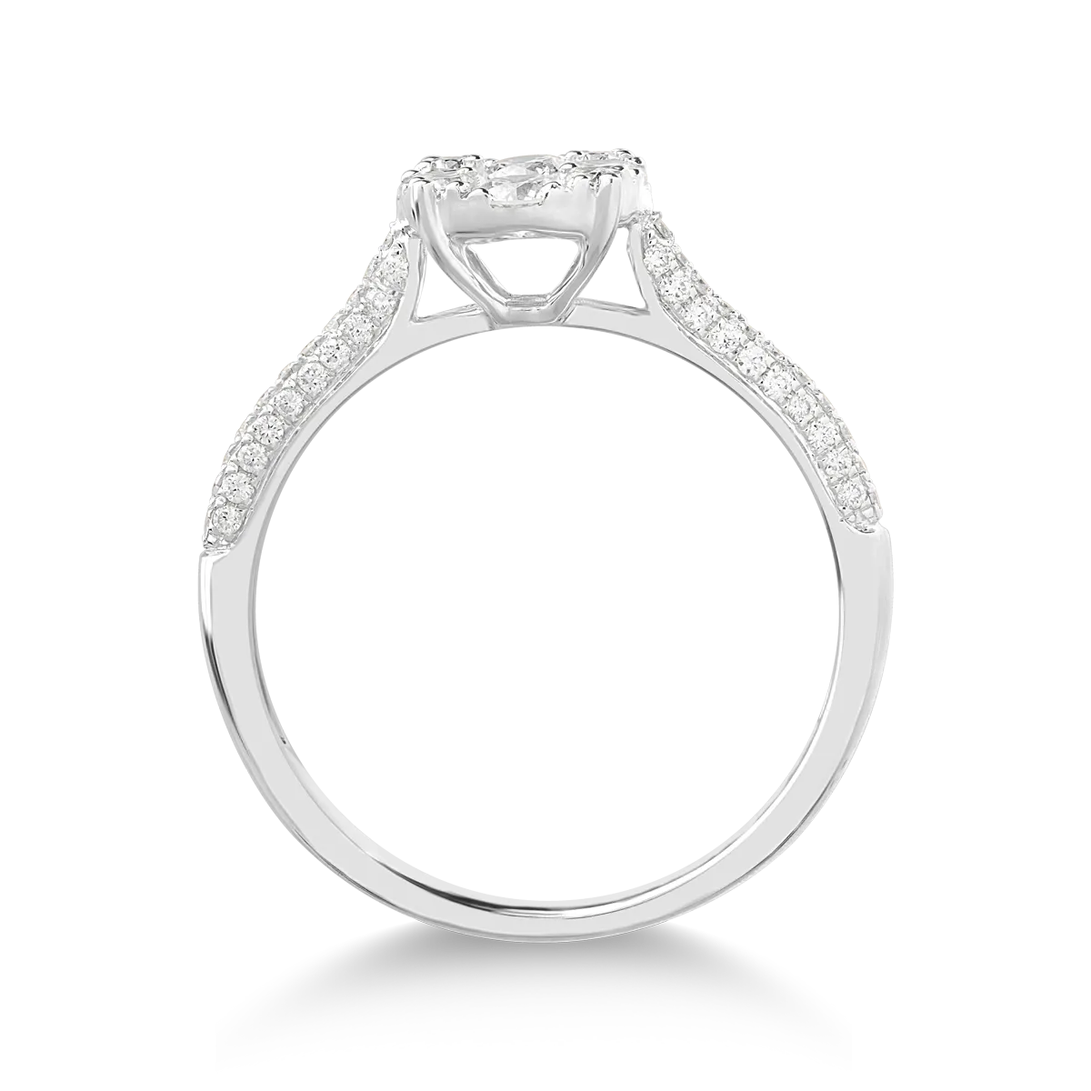 18 k fehér arany gyűrű gyémántokkal 0.44ct