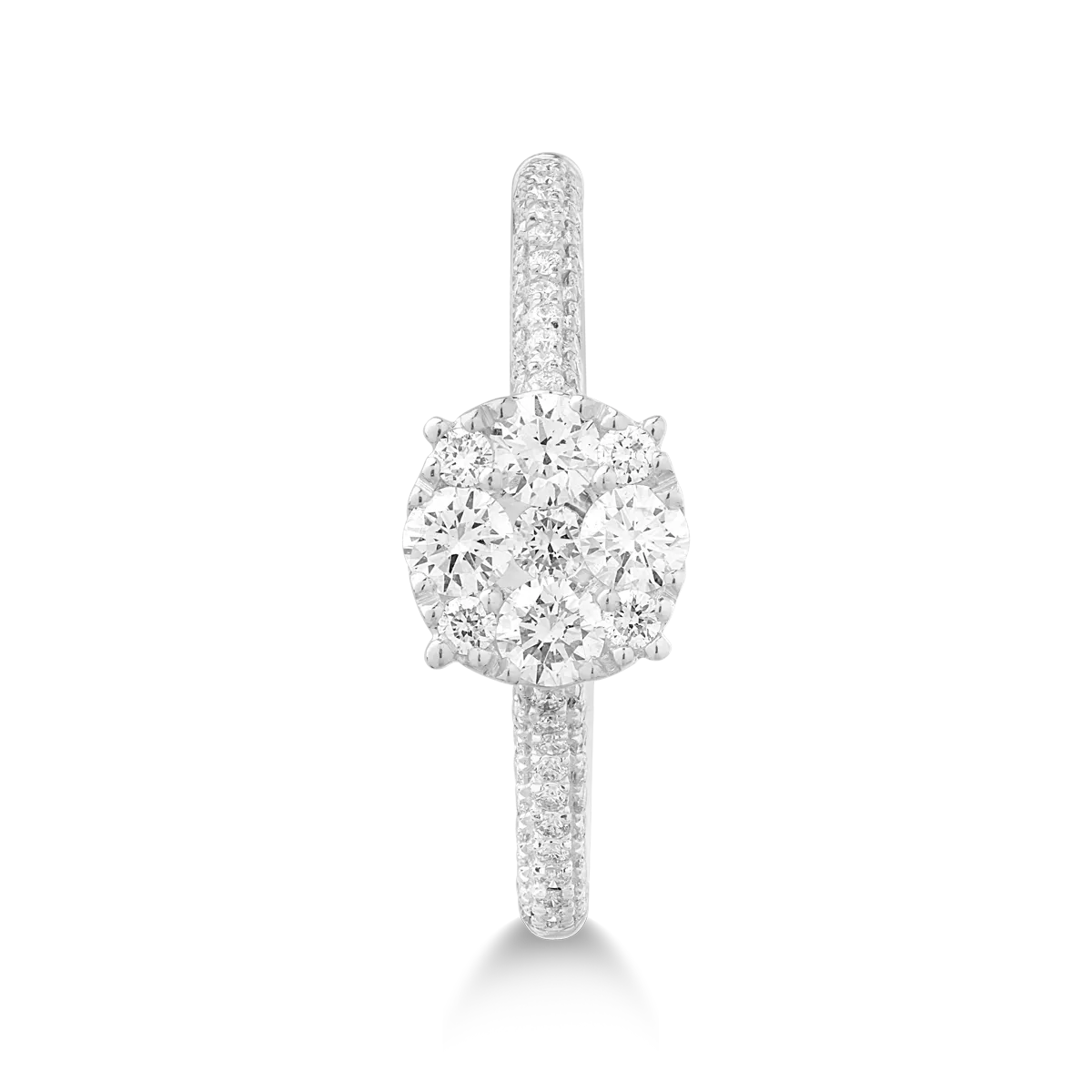 18 k fehér arany gyűrű gyémántokkal 0.44ct