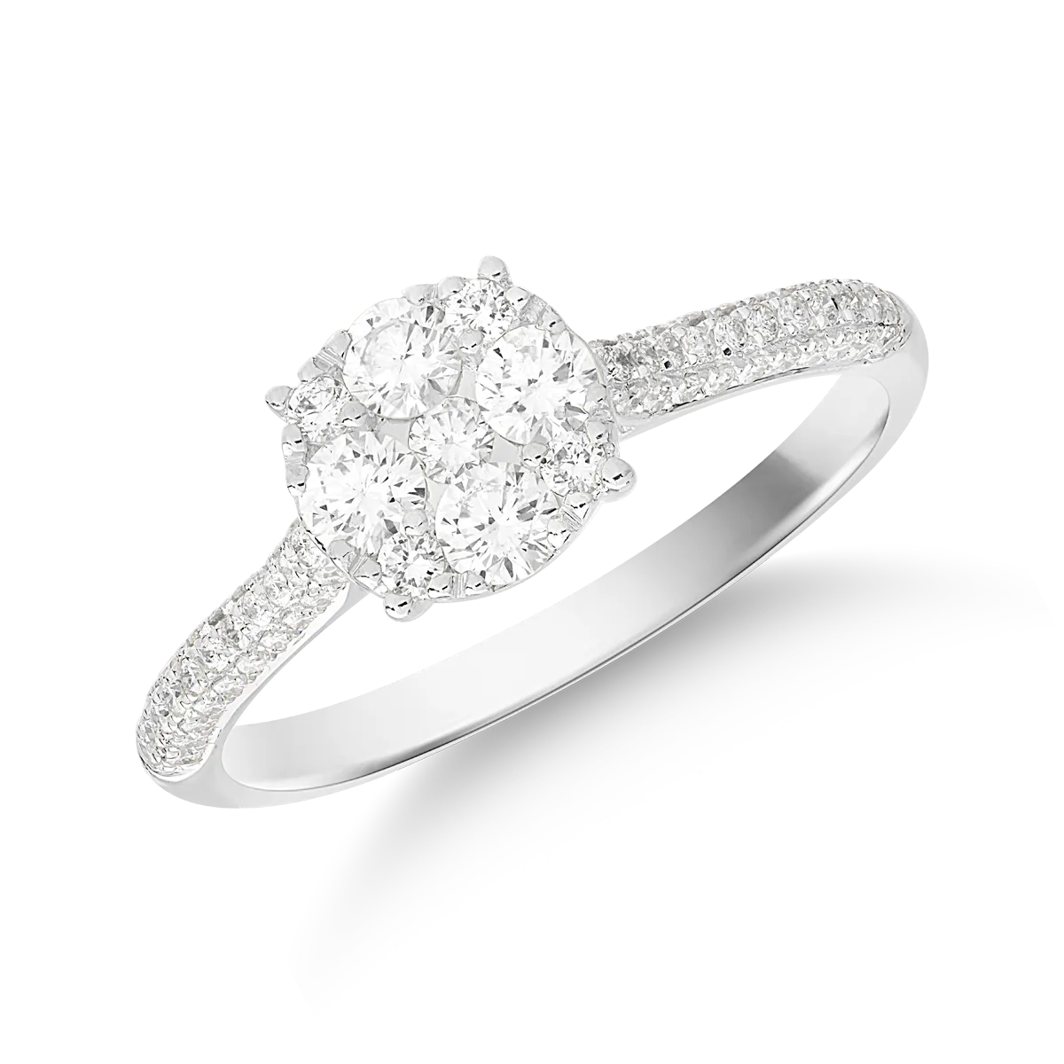 Teilor Inel din aur alb cu diamante de 0.45ct