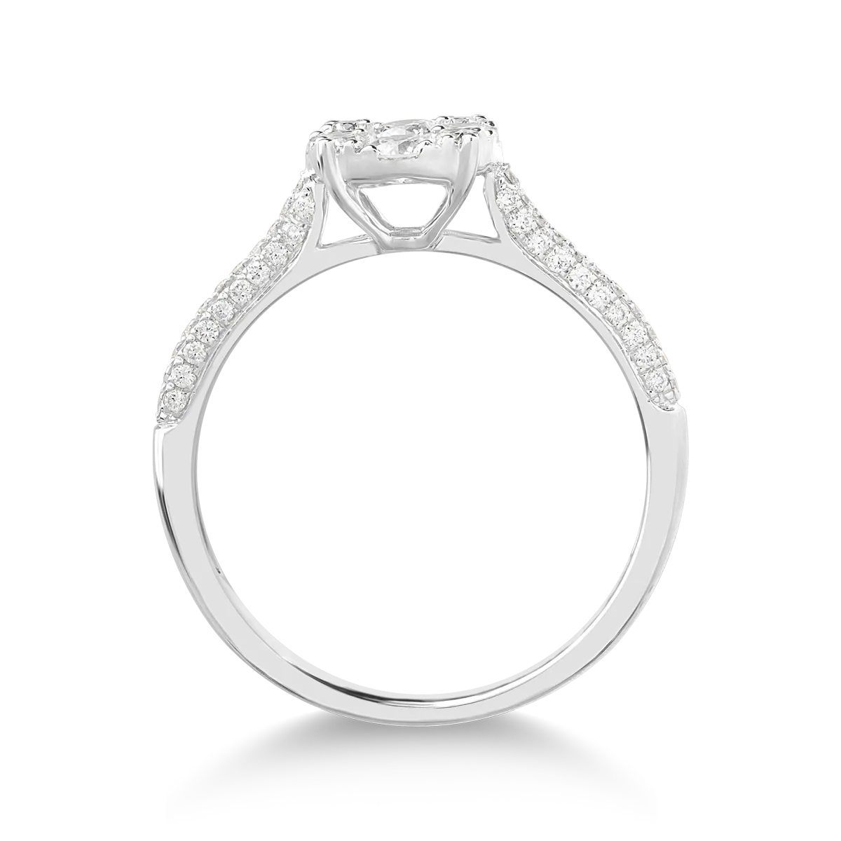 Inel din aur alb de 18K cu diamante de 0.46ct