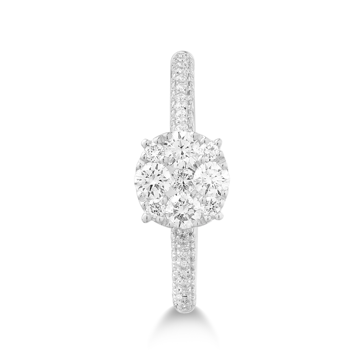 Inel din aur alb de 18K cu diamante de 0.46ct