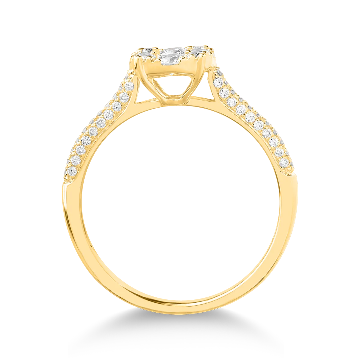 Пръстен от 18K жълто злато с 0,45ct диаманти