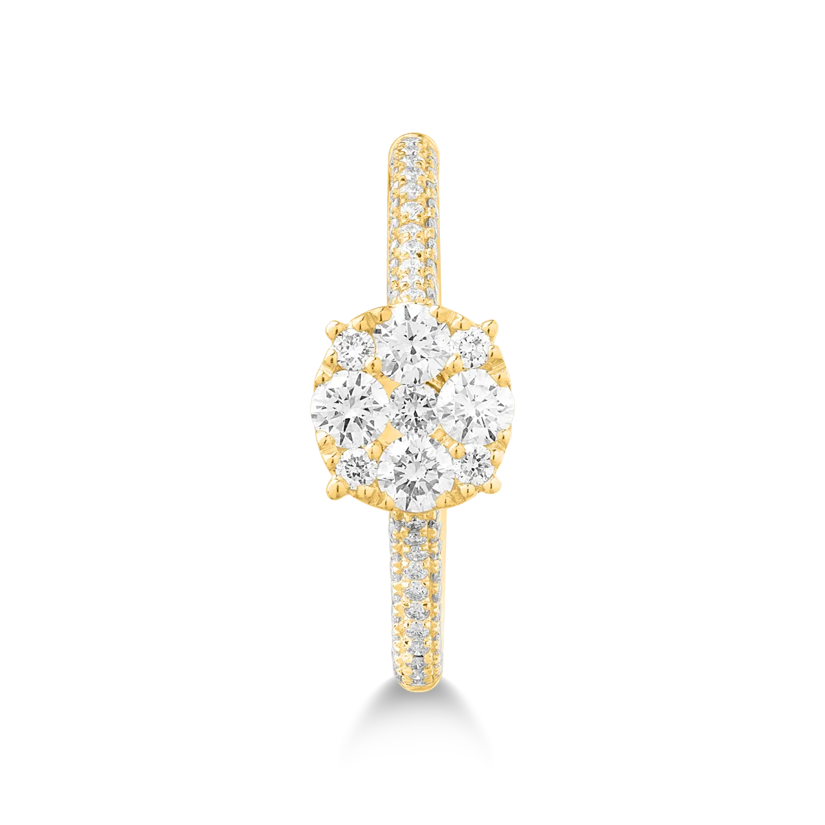 Пръстен от 18K жълто злато с 0,45ct диаманти