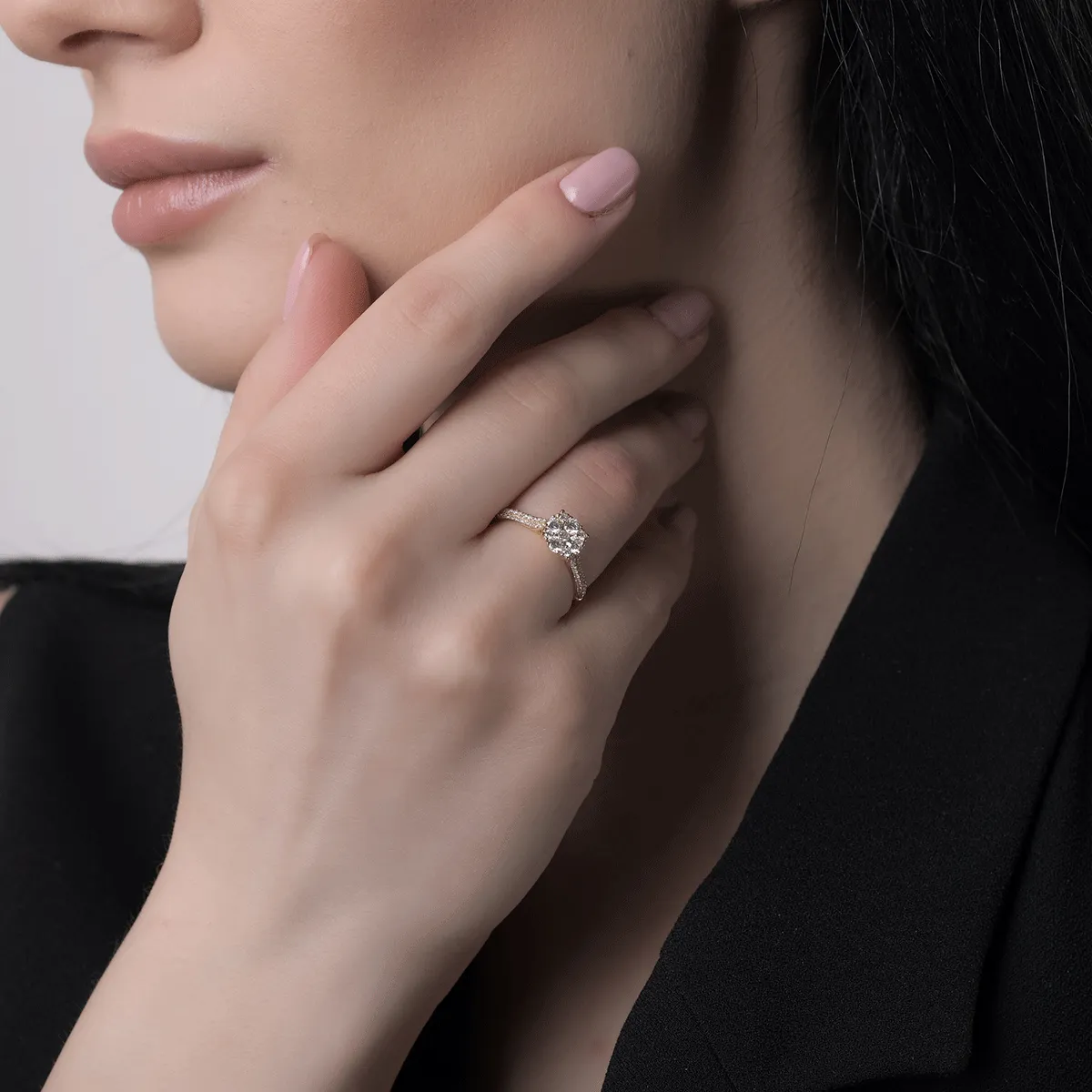 Пръстен от 18K жълто злато с 0,45ct диаманти