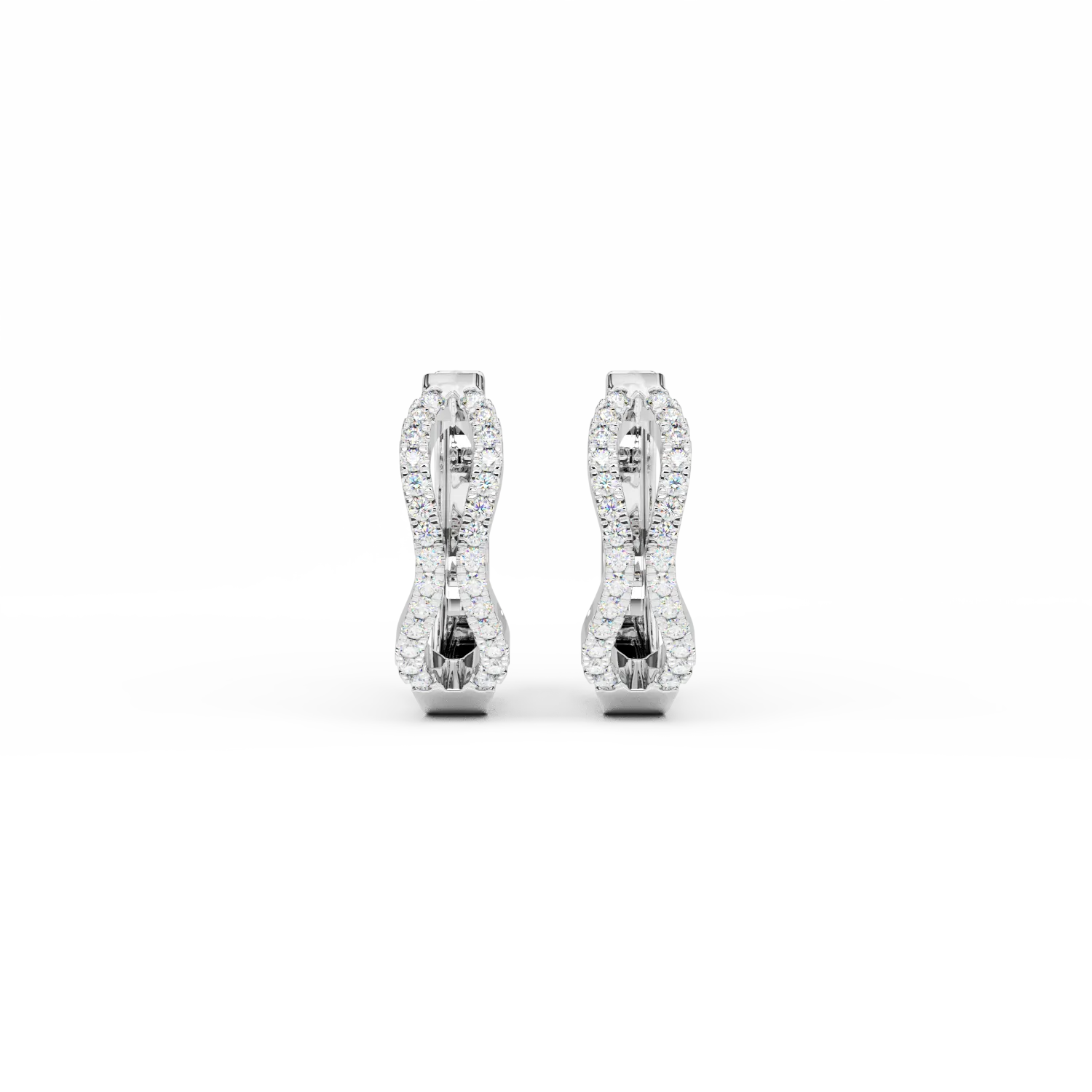 Cercei din aur alb cu diamante de 0.1ct