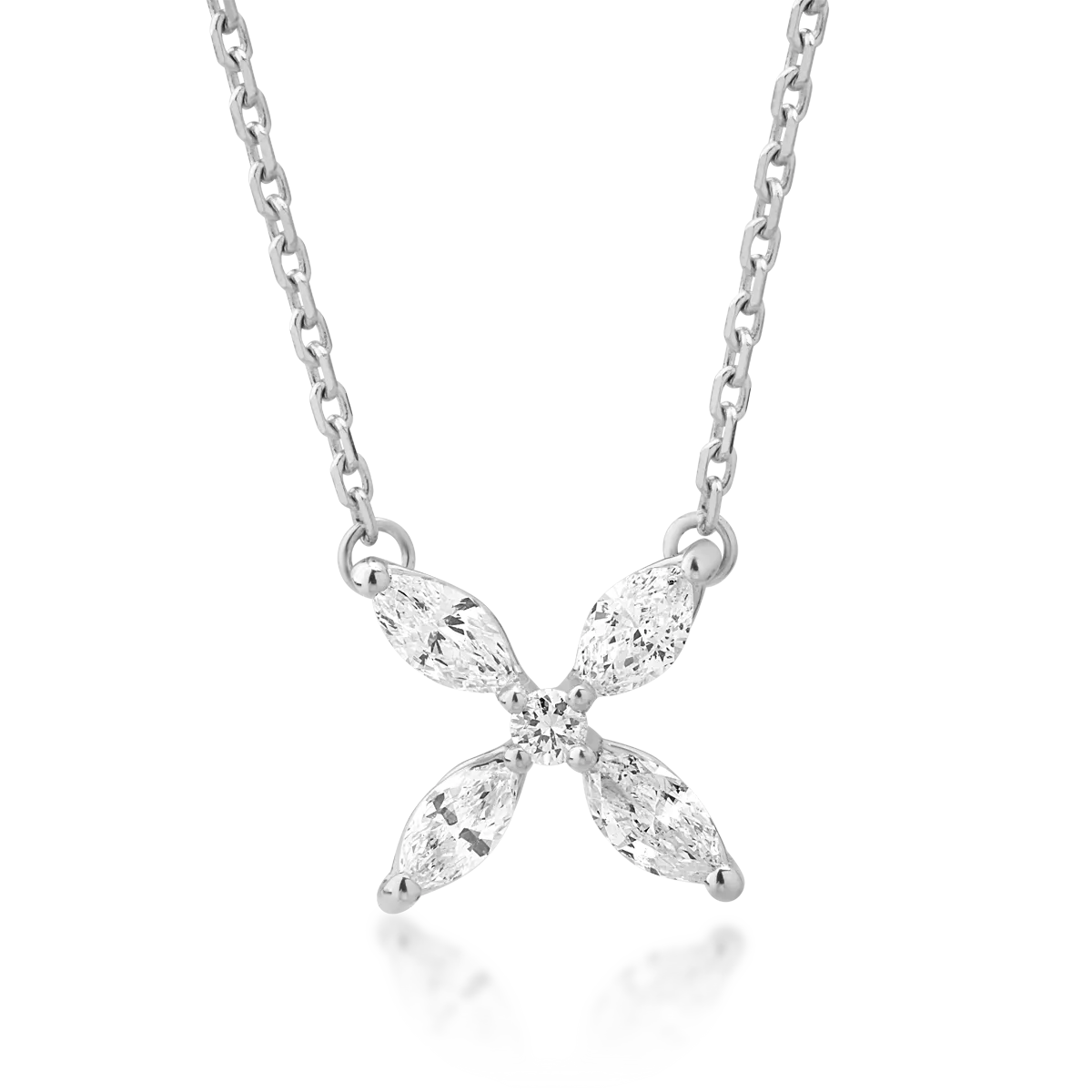 14K white gold pendant necklace with 0.31ct diamonds