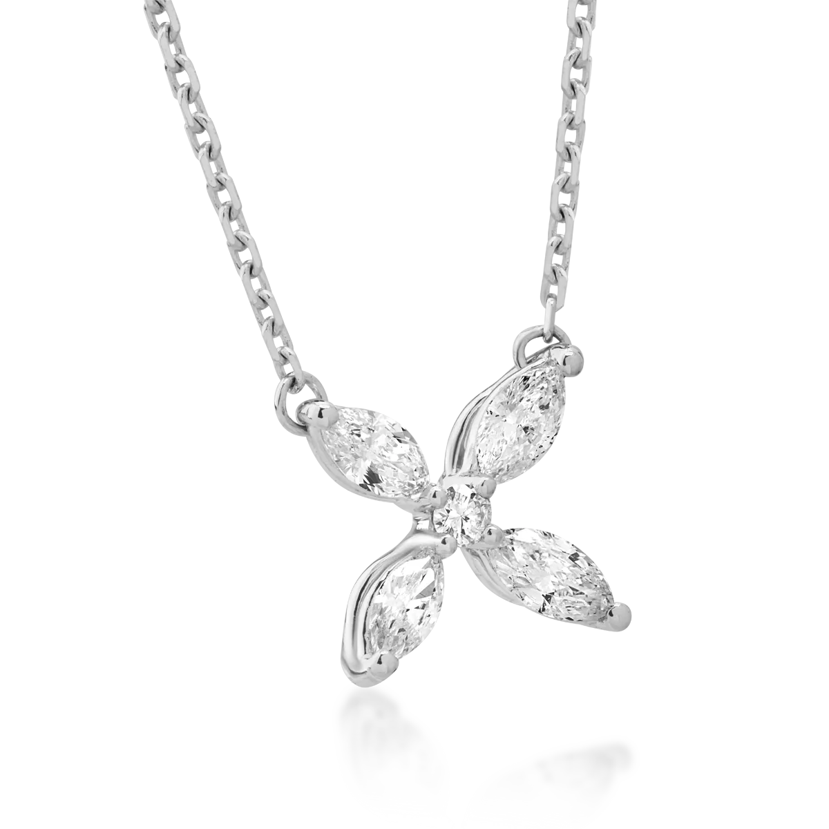 14K white gold pendant necklace with 0.31ct diamonds