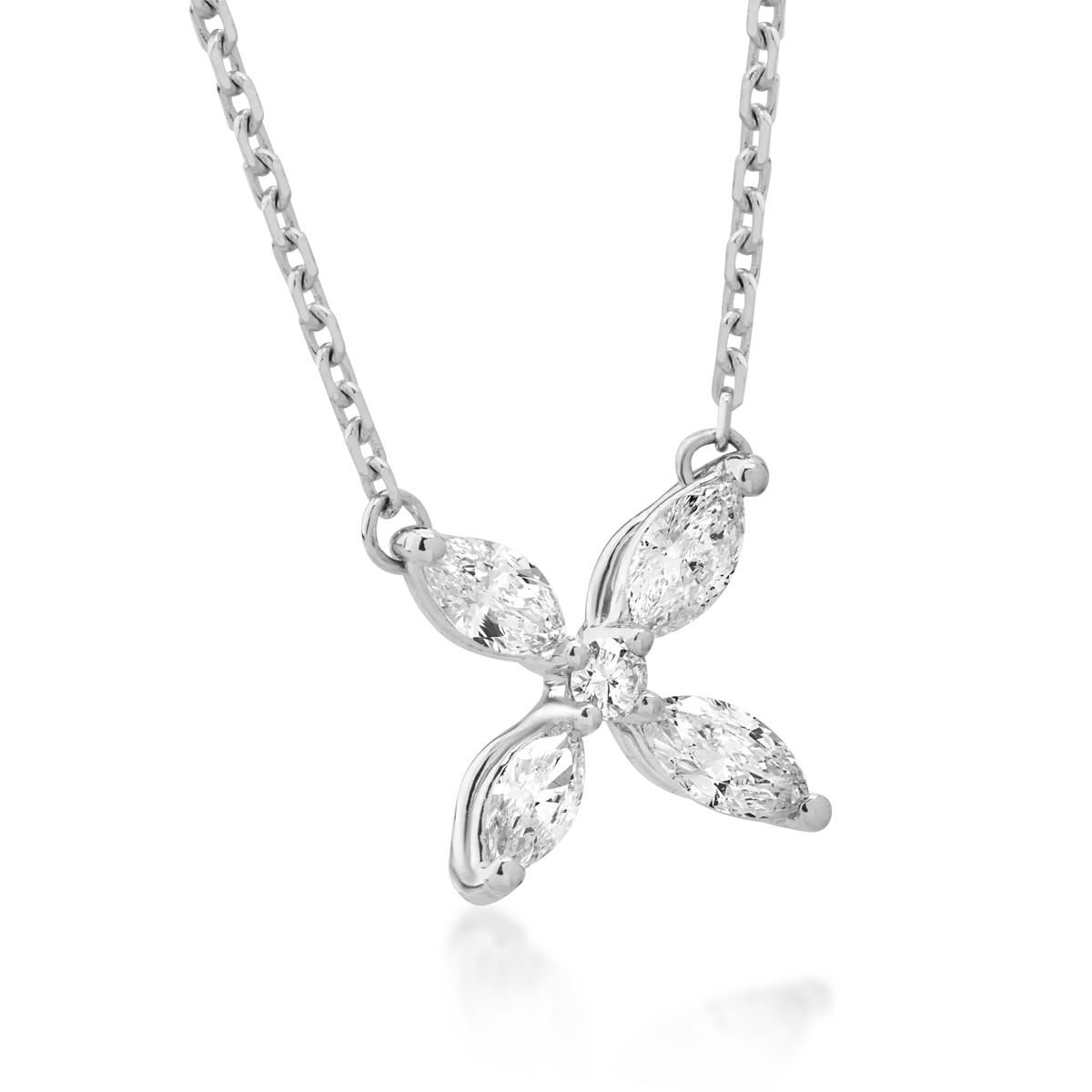Колие от бяло злато от 14K с диаманти 0.31ct