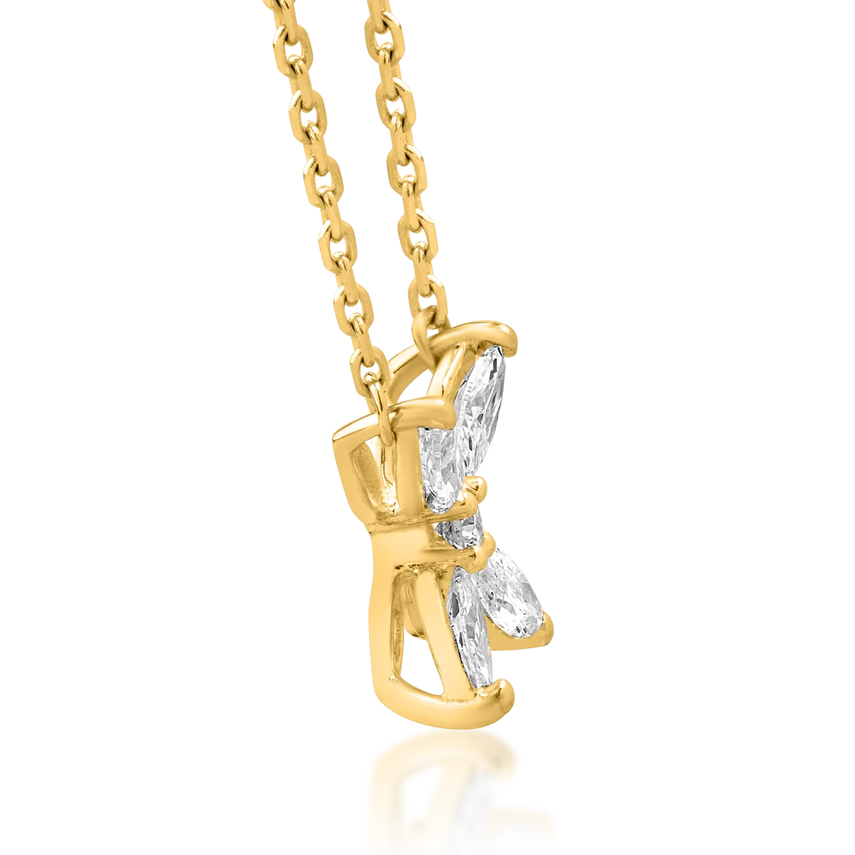 14K yellow gold pendant necklace with 0.32ct diamonds