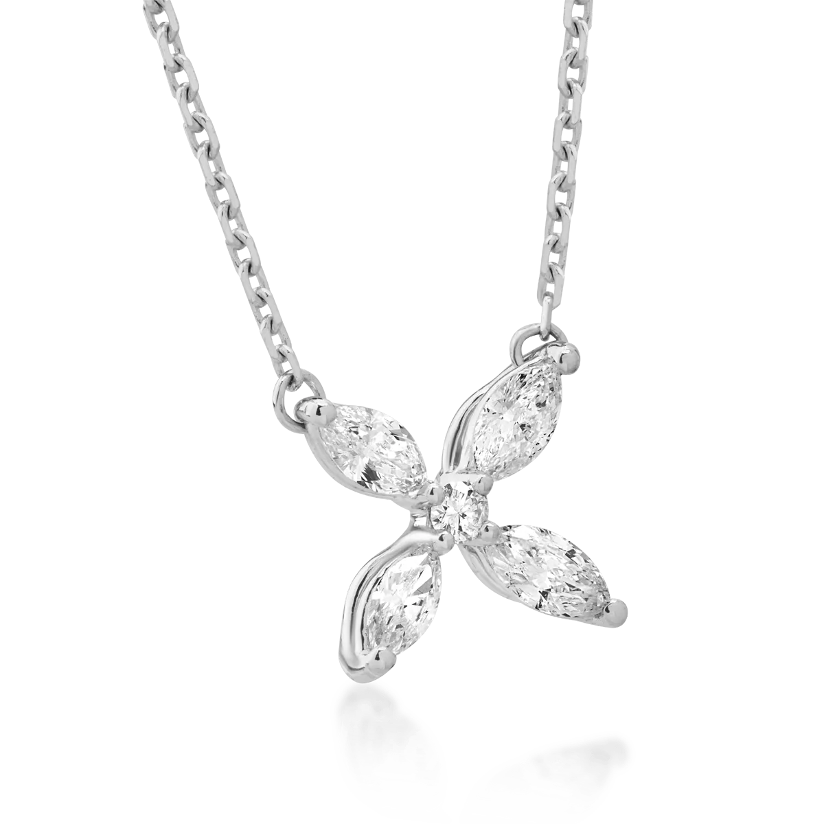 14K white gold necklace with diamonds of 0.35ct