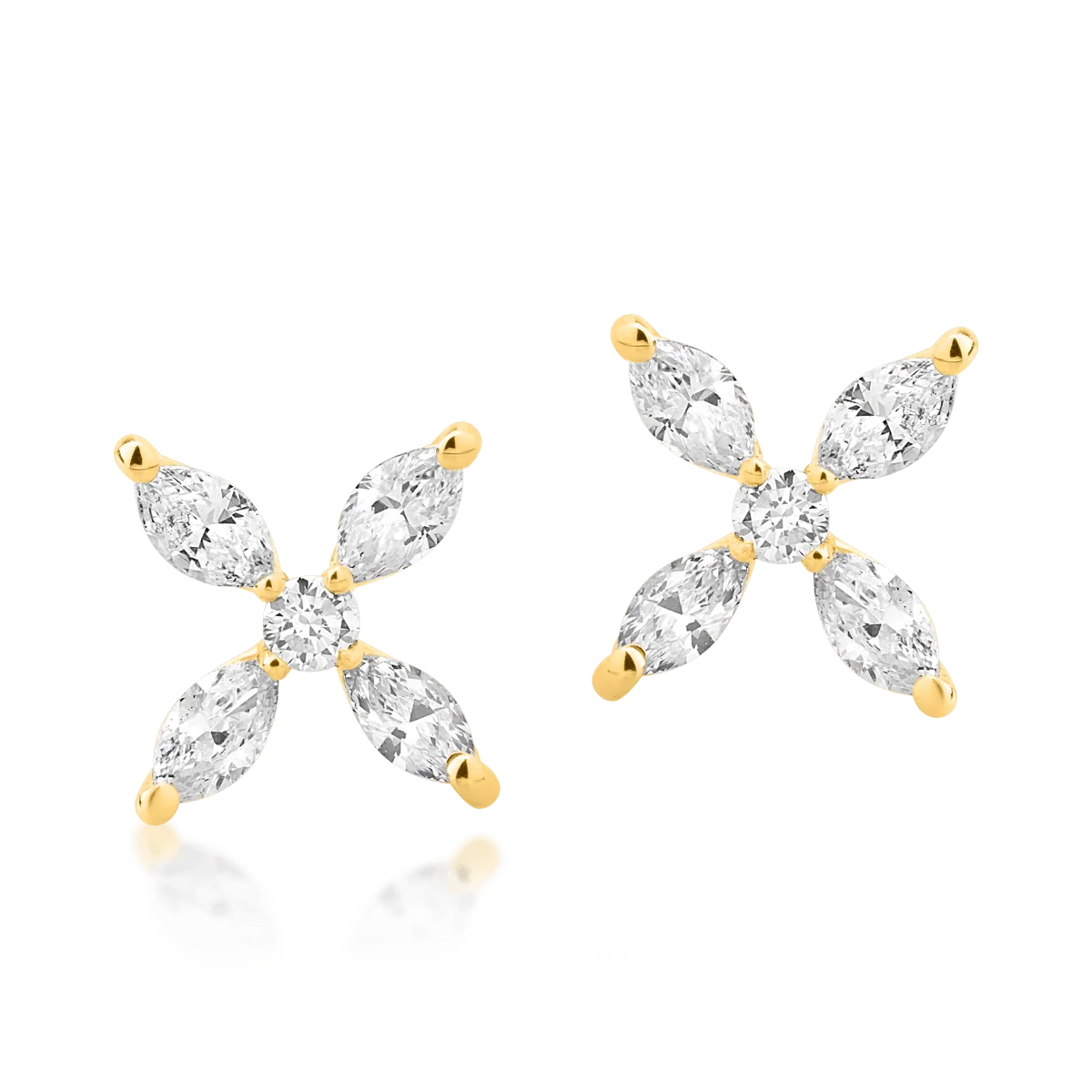 14K yellow gold earrings with 0.52ct diamonds