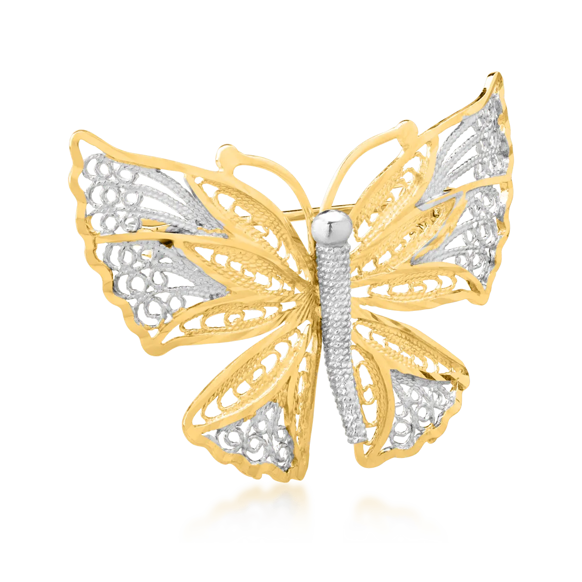 Brosha pillangó arany-sárga 14k arany