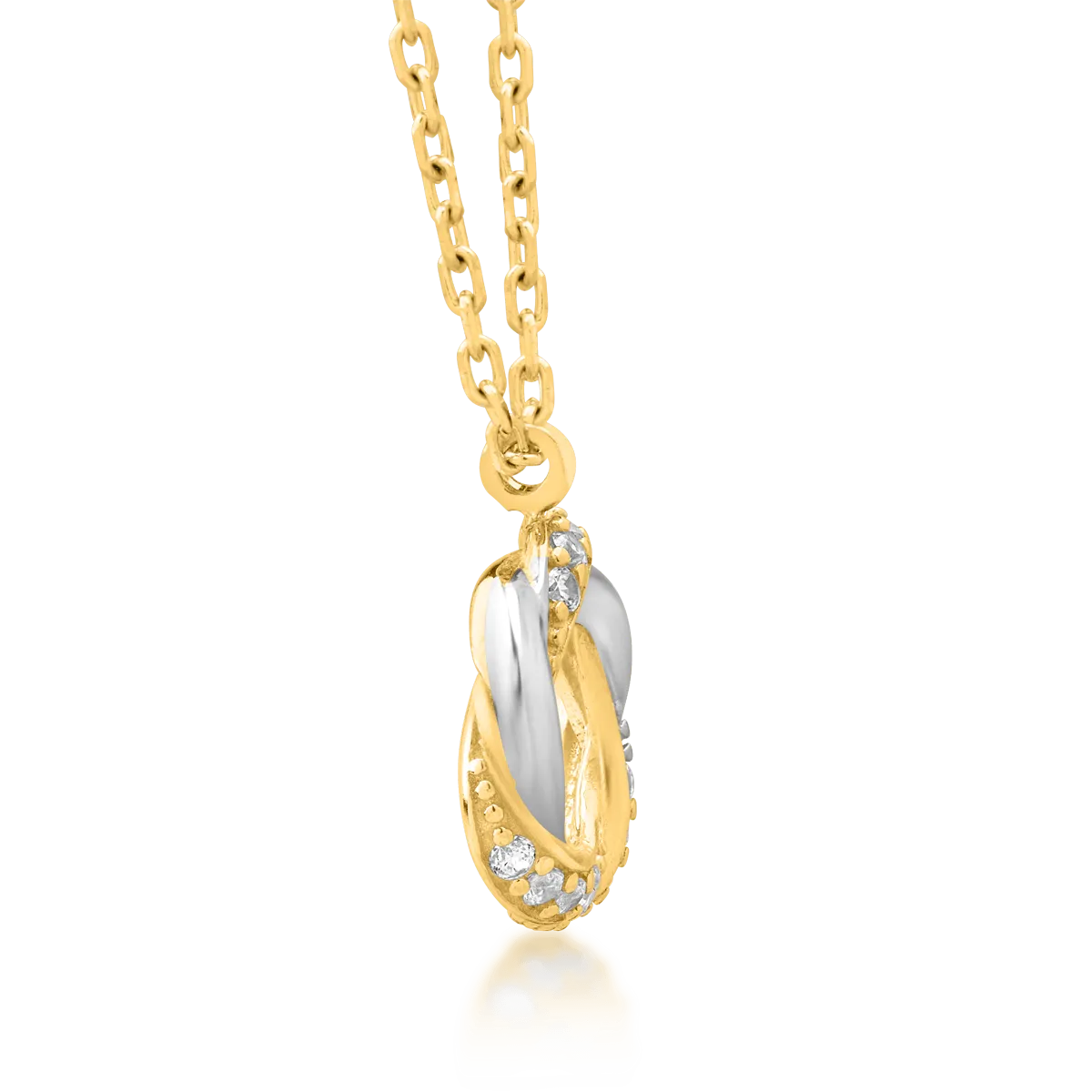 14 k fehér-sárga arany medál nyaklánc