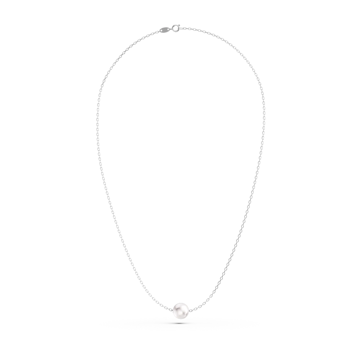 14K white gold pendant necklace