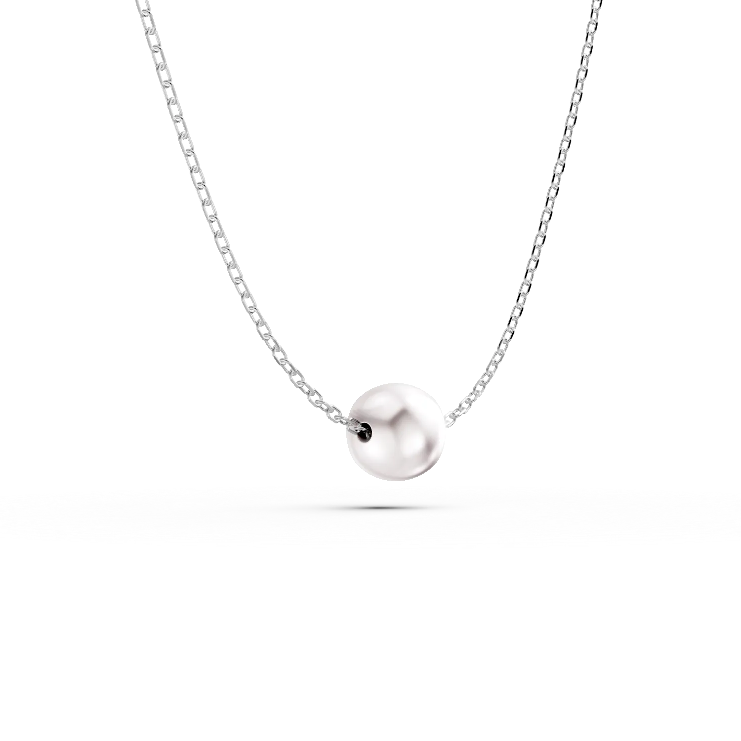14K white gold pendant necklace
