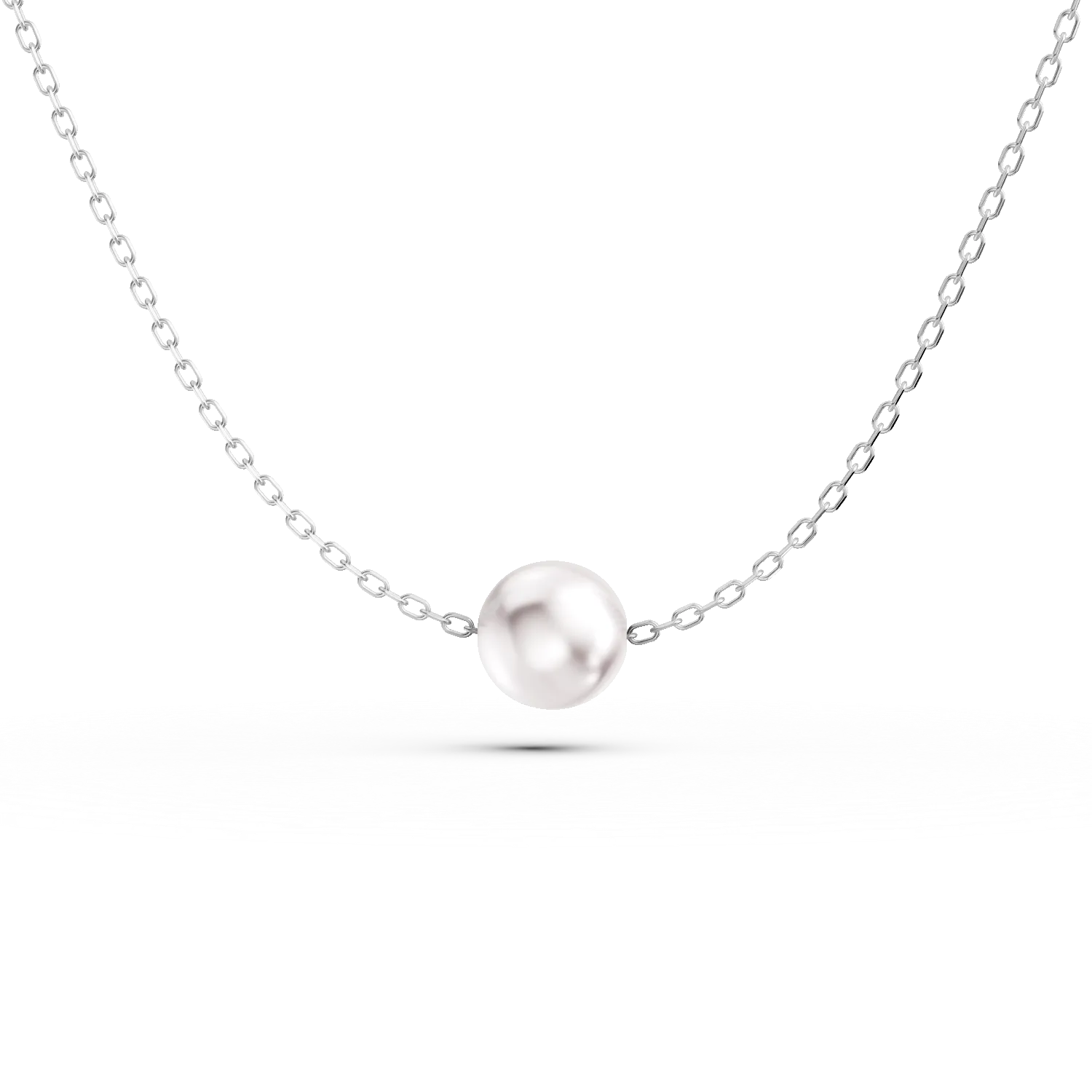 14K white gold pendant necklace