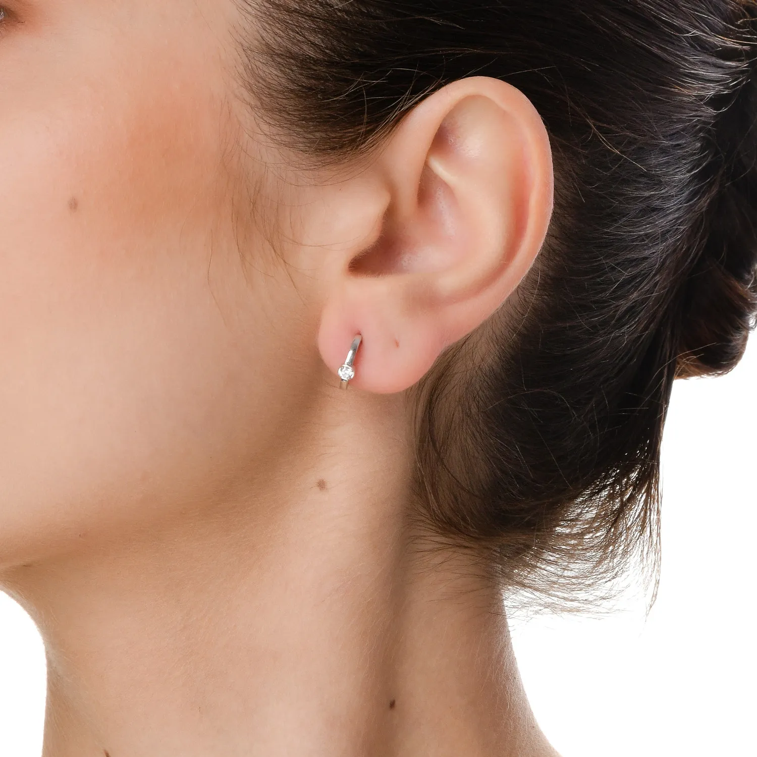 Cercei pentru copii din aur alb de 14K