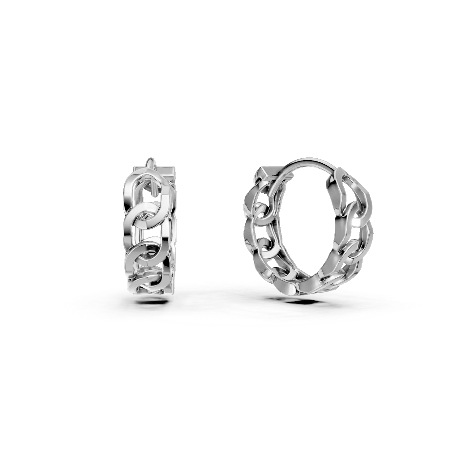 Обеци от бяло злато 14K