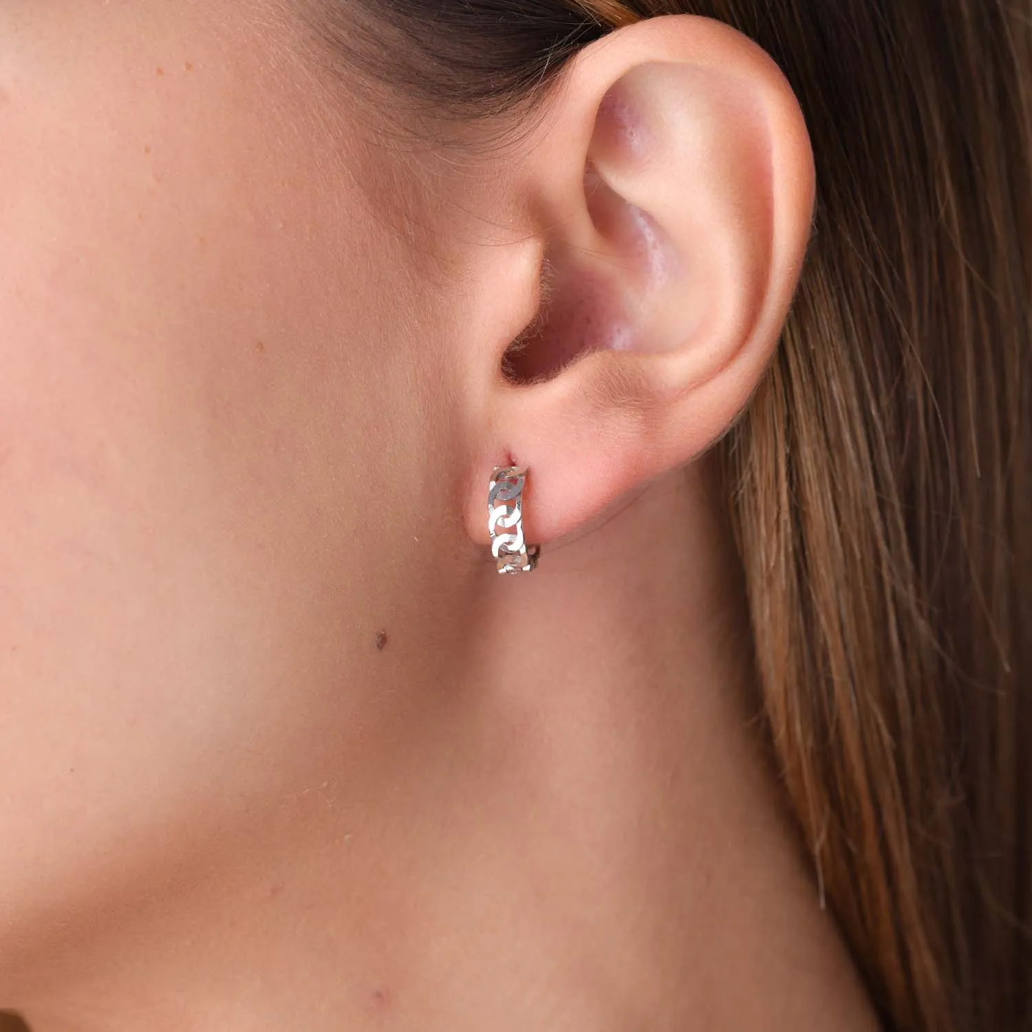 Обеци от бяло злато 14K