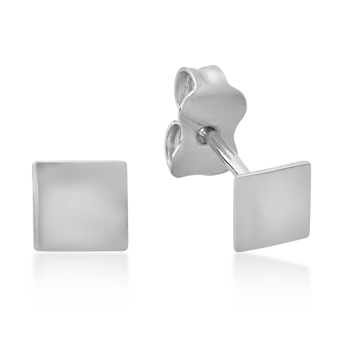 Cercei geometrici din aur alb