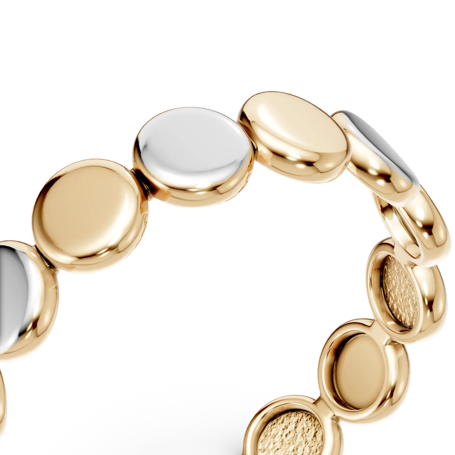 White-yellow gold ring