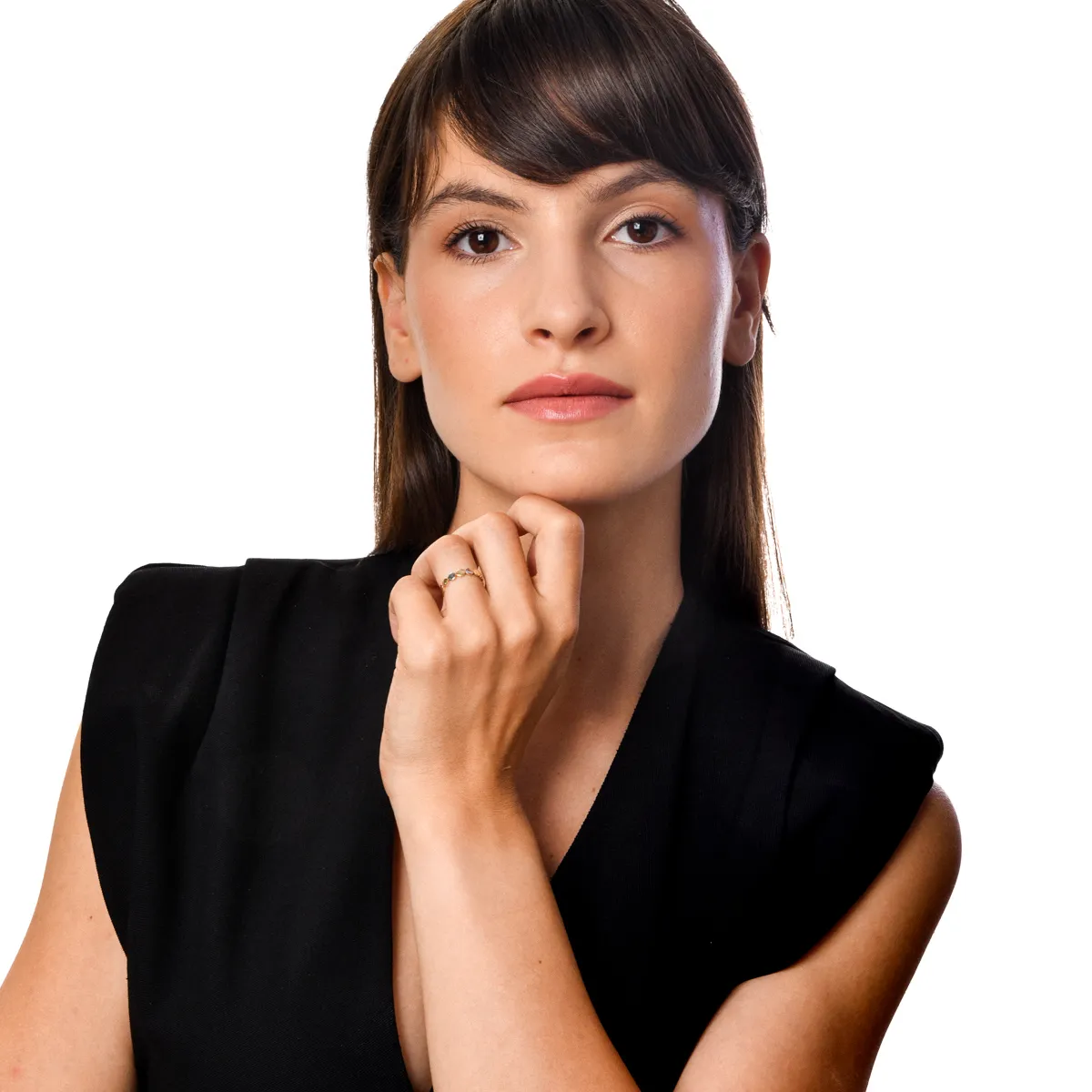 Inel din aur alb-galben