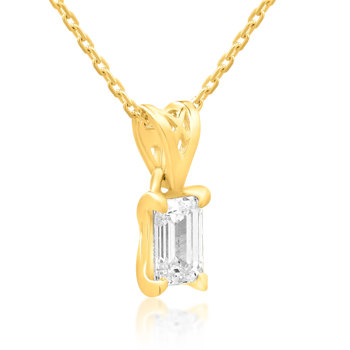 18K yellow gold pendant necklace with 0.3ct diamond