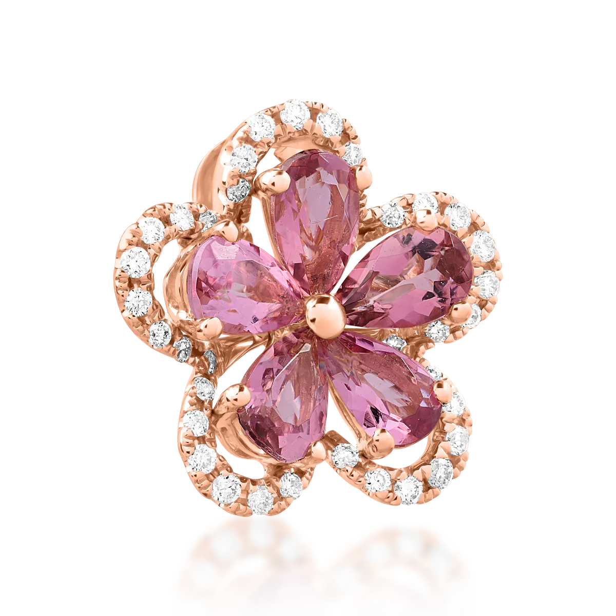 18K rose gold pendant with 0.9ct pink tourmaline and 0.15ct diamonds