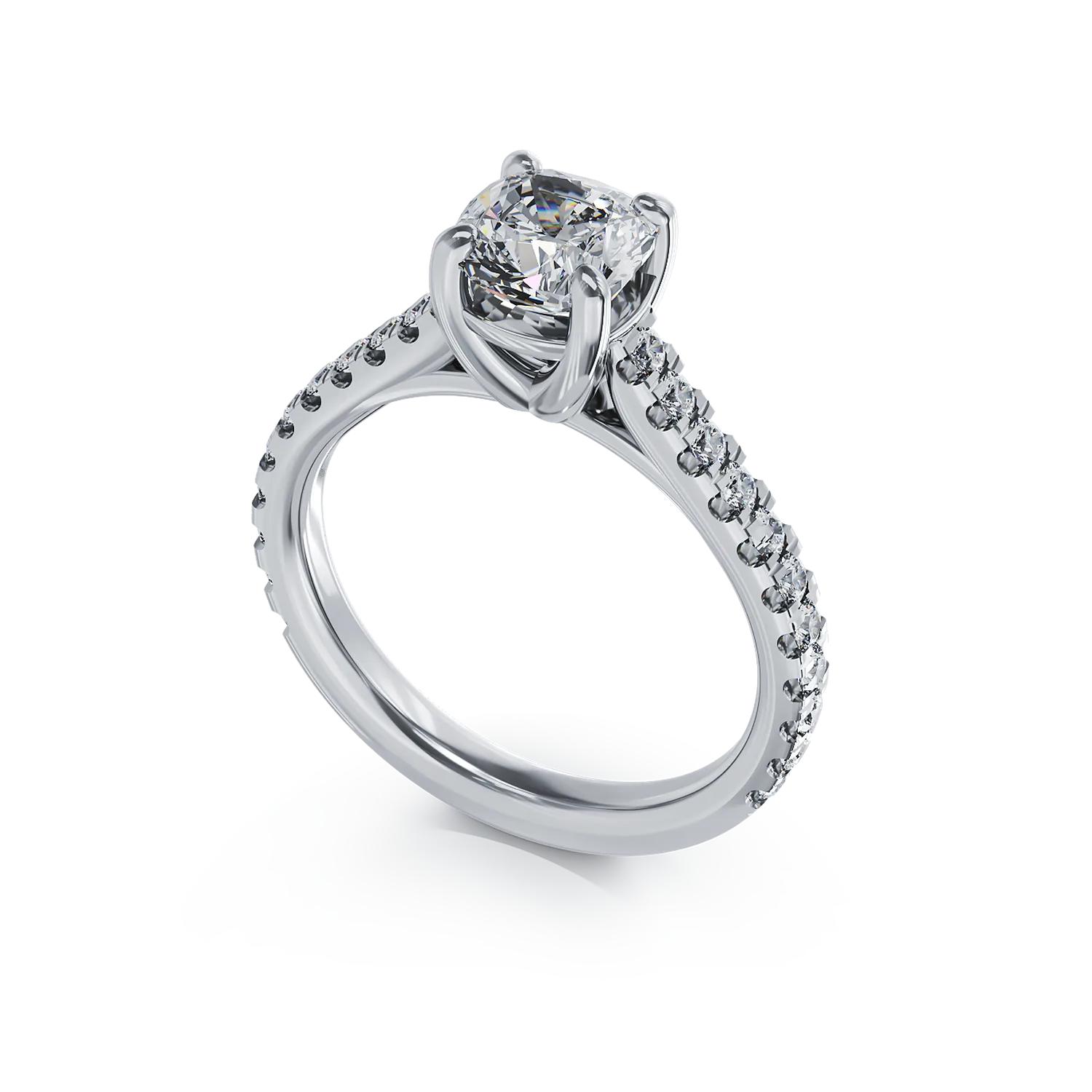 Diamond platinum engagement ring with 1.2ct diamond and 0.373ct diamonds