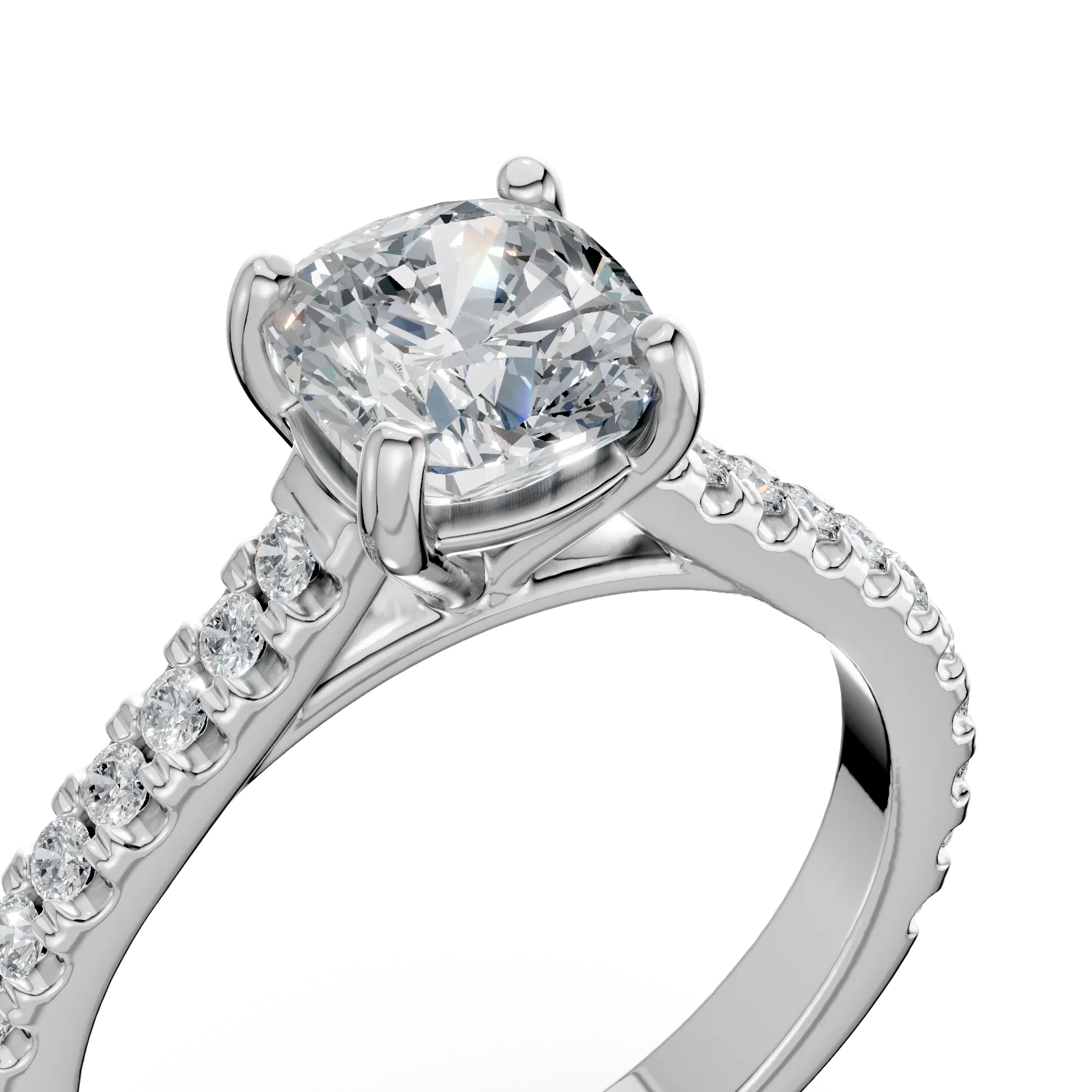 Diamond platinum engagement ring with 1.2ct diamond and 0.373ct diamonds