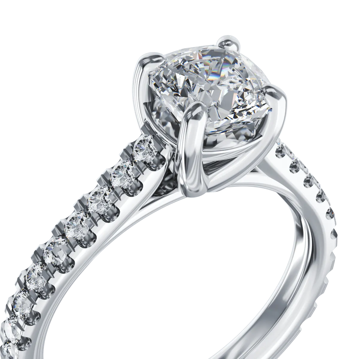 Diamond platinum engagement ring with 1.2ct diamond and 0.373ct diamonds