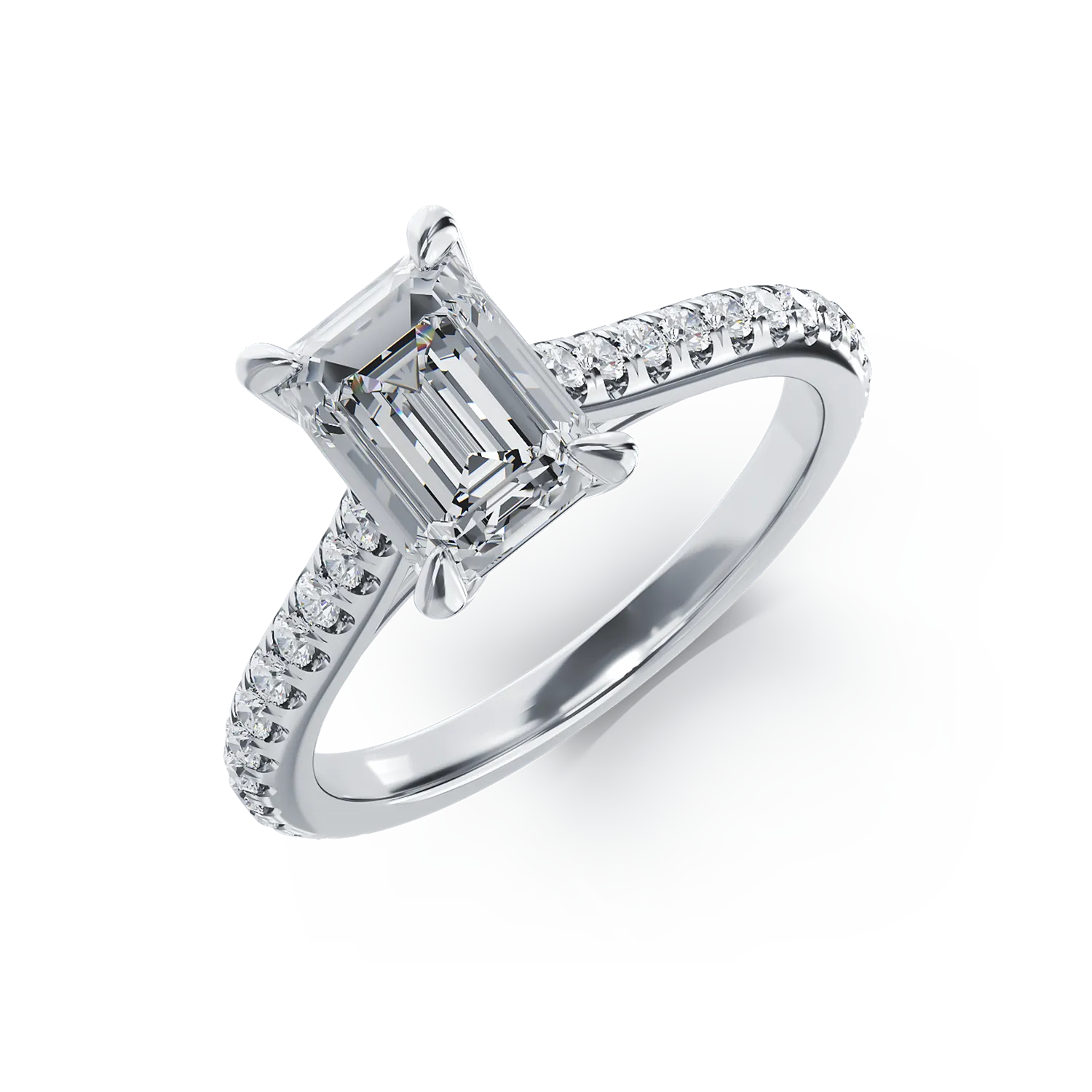 Годежен пръстен от платина с диамант 1.5гкт и диаманти 0.33гкт.