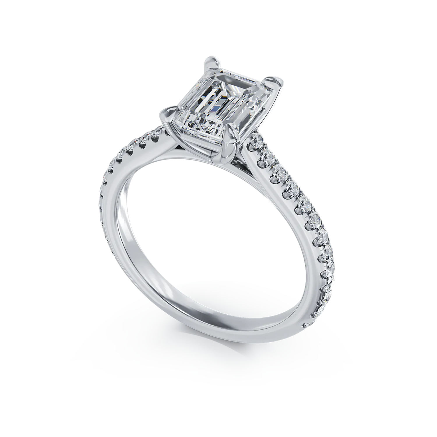 Diamond platinum engagement ring with 1.5ct diamond and 0.33ct diamonds